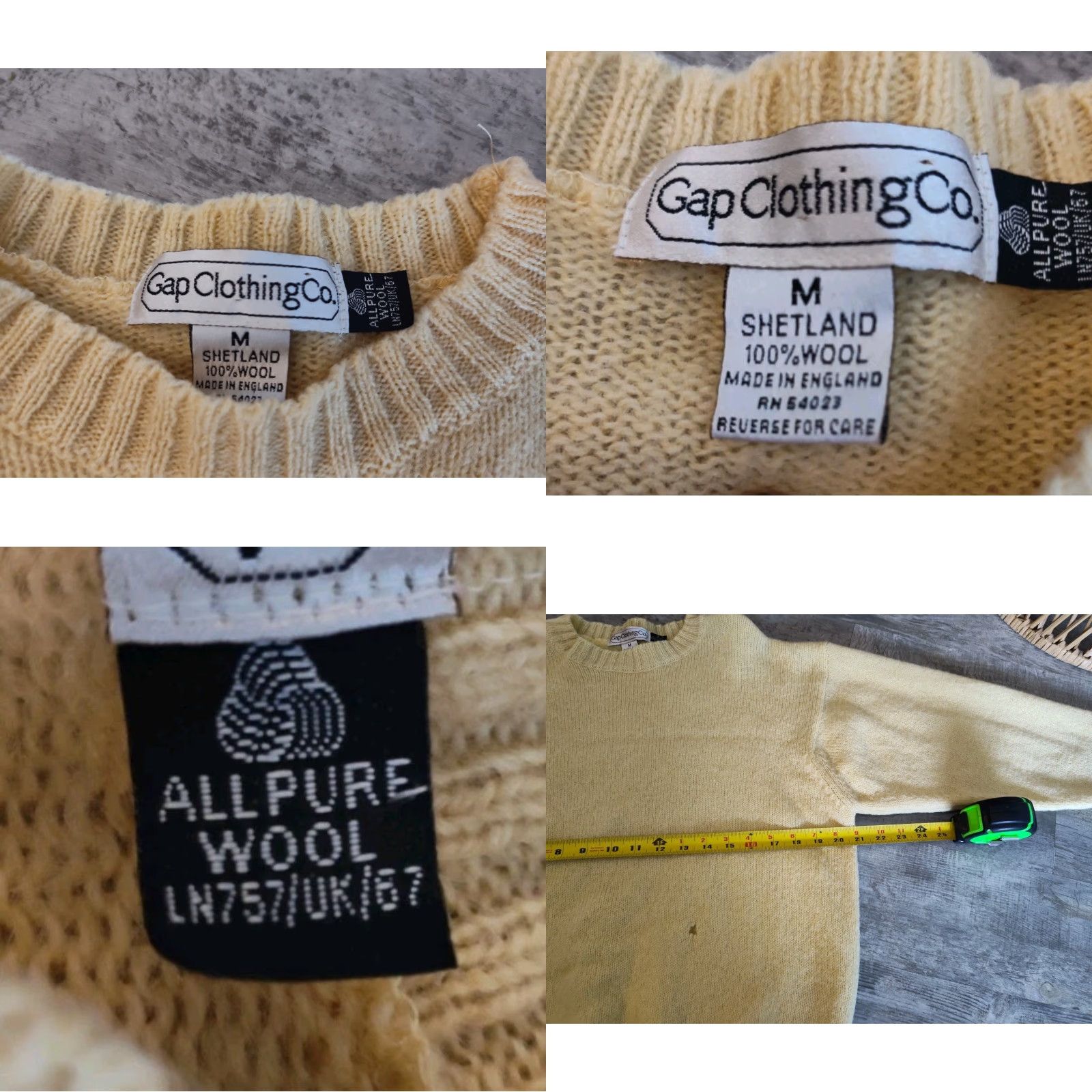 Gap VINTAGE Gap Shetland Wool Sweater Women Medium Yellow 80s Classic Preppy Crew Neck Pullover Size M / US 6-8 / IT 42-44 - 8 Thumbnail