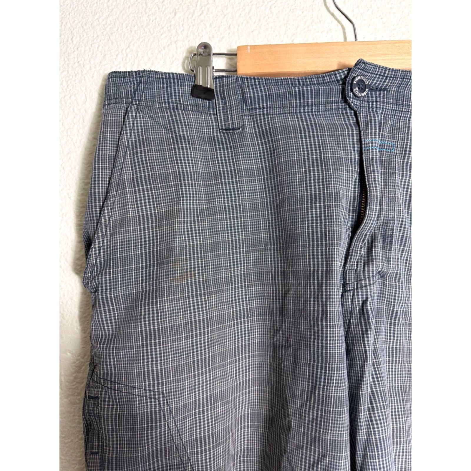 Vintage Columbia Cargo Shorts Men 36 Regular Blue Plaid Omni Tech Size US 36 / EU 52 - 6 Thumbnail