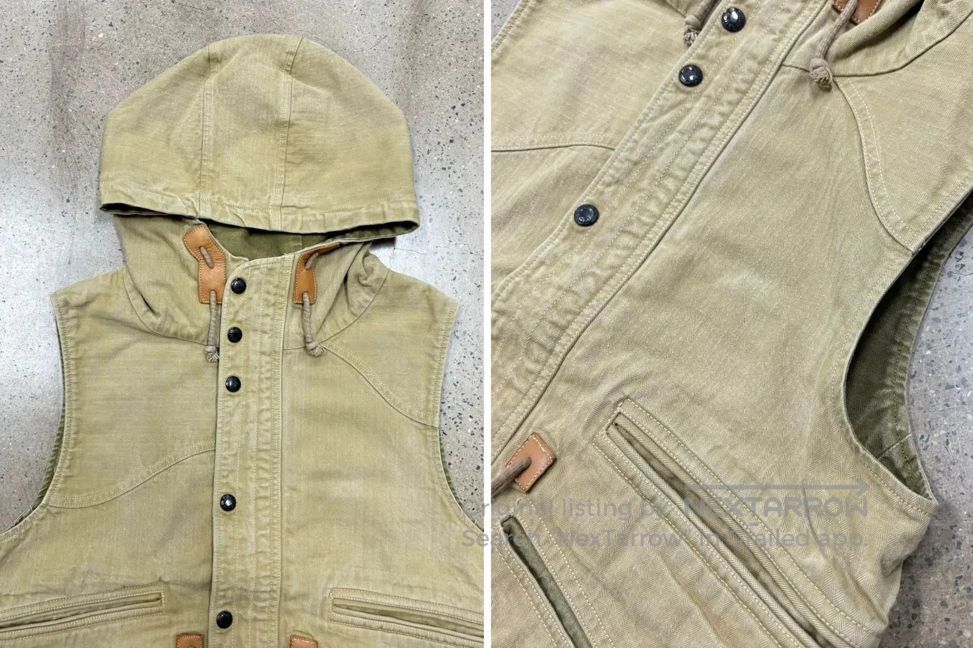 COLIMBO Vintage Washed Vest with Hood. Size US M / EU 48-50 / 2 - 5 Thumbnail
