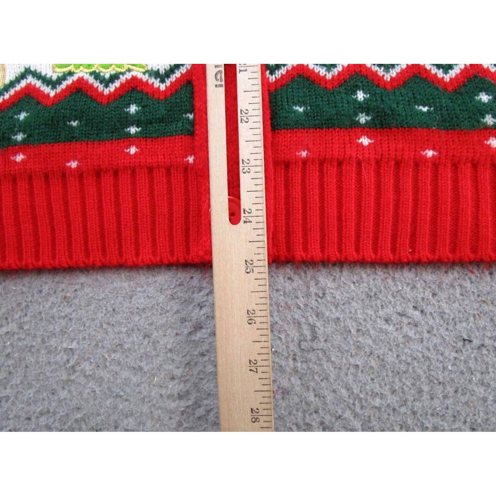 Vintage Merry Christmas Ugly Party Sweater Womens Size M Knit Pullover V Neck Holiday Size M / US 6-8 / IT 42-44 - 5 Thumbnail