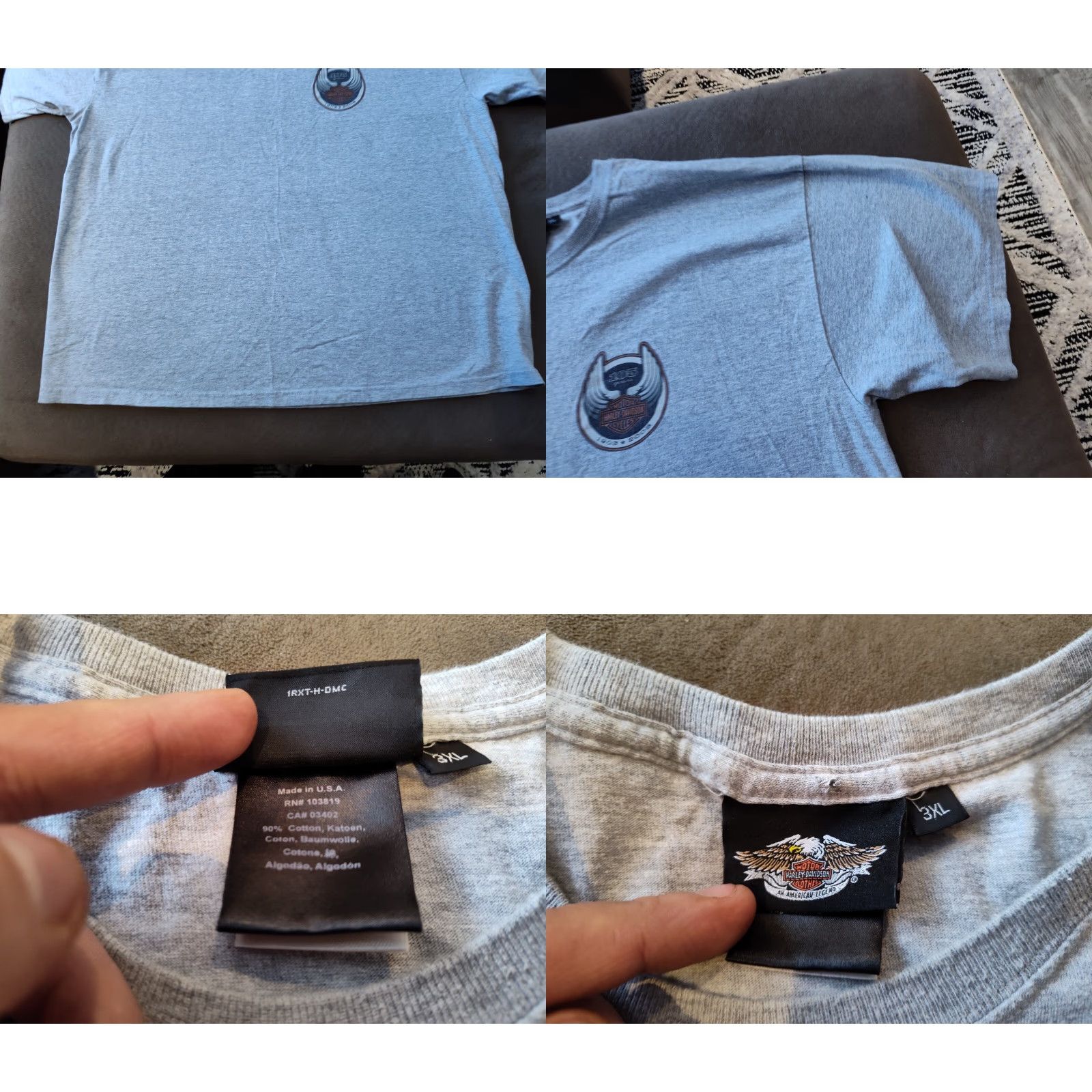Harley Davidson VINTAGE Harley-Davidson T-Shirt 105 Years Gray 3XL American Classic USA Made Unisex Size US XXL / EU 58 / 5 - 8 Thumbnail