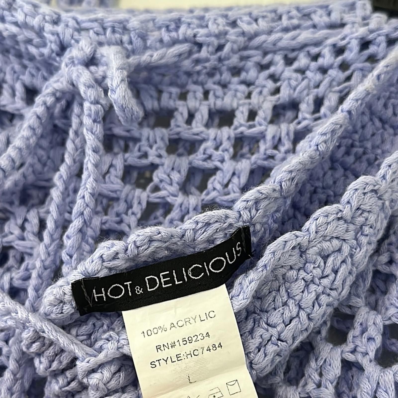 Designer Hot & Delicious Lilac Crochet Set Size L / US 10 / IT 46 - 2 Thumbnail