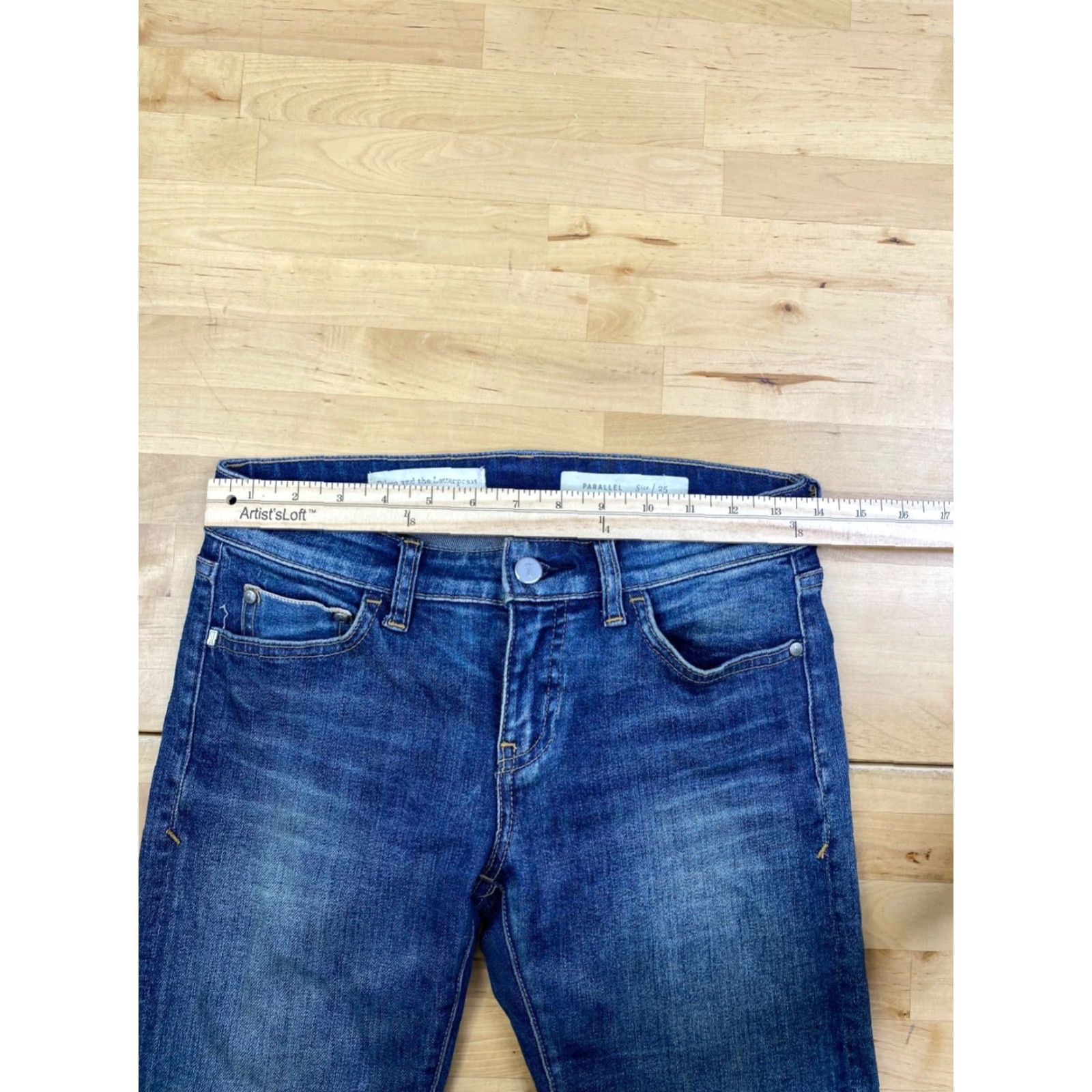 Vintage Pilcro and the Letterpress Parallel Denim Jeans Womens 25 Slim Regular Denim Blue Skinny Stretch Pockets Casual 90s? Size 42" / US 20 - 7 Thumbnail