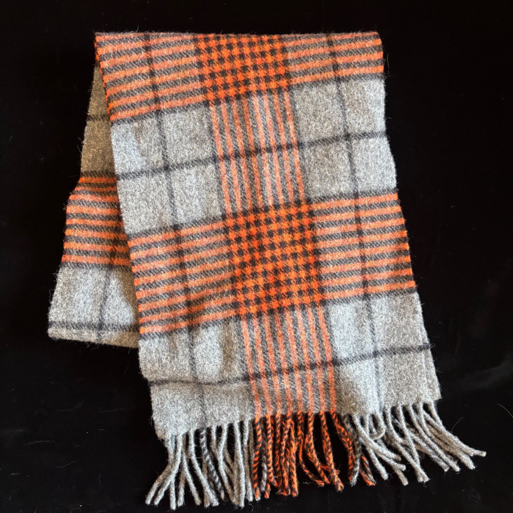 Other The Woolen Market Ireland Wool Plaid Scarf Gray Orange Tarta Size ONE SIZE - 6 Thumbnail