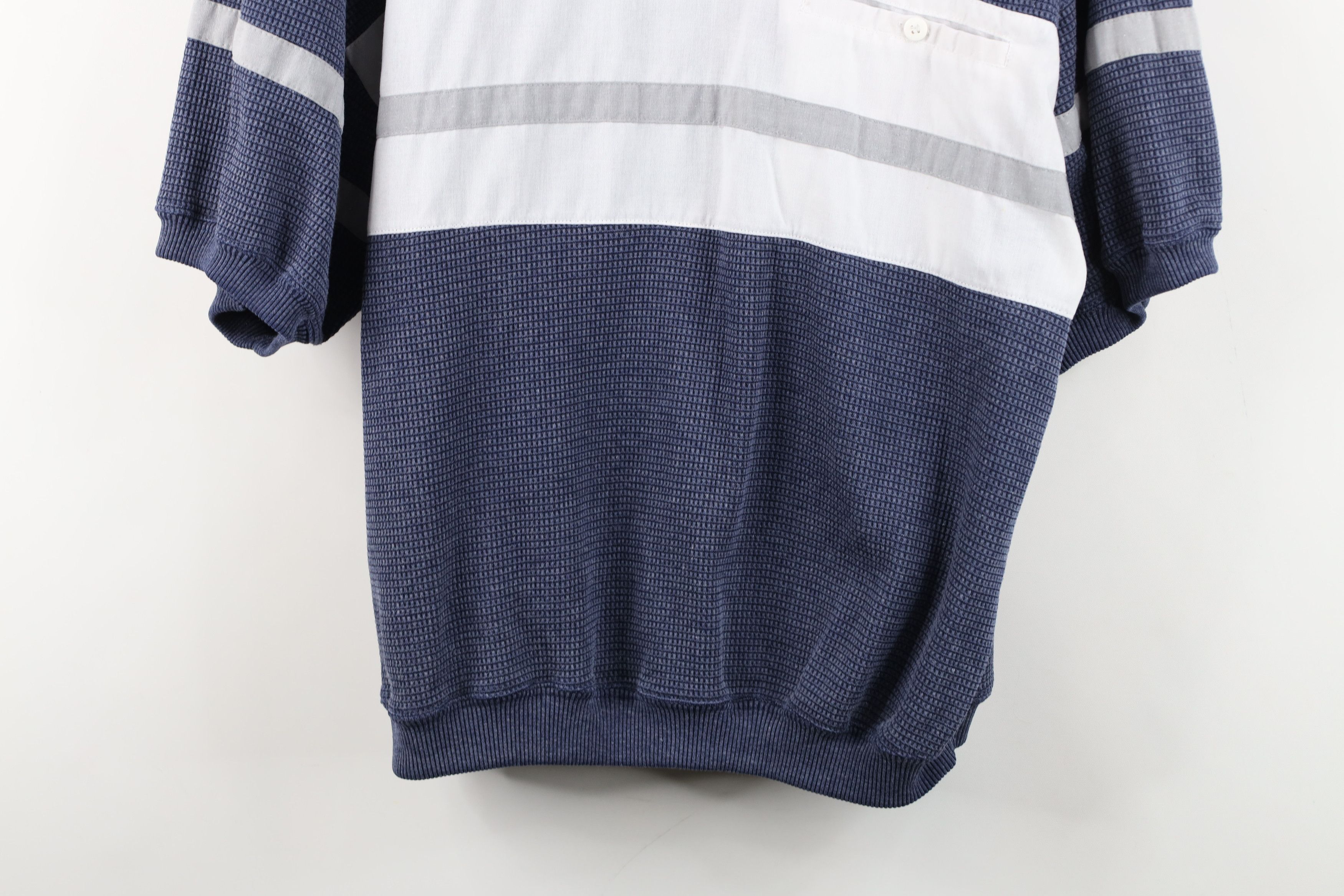 Vintage Vintage 90s Streetwear Block Thermal Waffle Knit Polo Shirt Size US XL / EU 56 / 4 - 3 Thumbnail