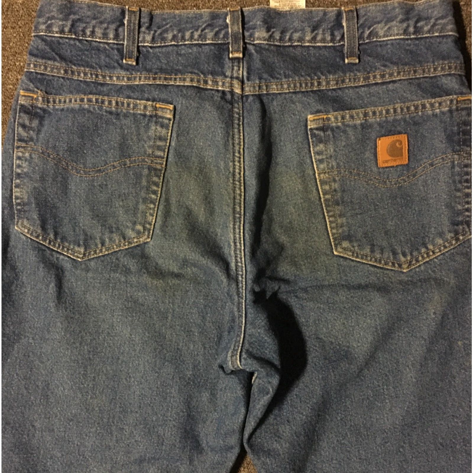 Carhartt Vtg Carhartt Faded Fleece Lined Jeans 35/32 Work Biker Grunge Skate WIP 90s USA Size US 35 - 6 Thumbnail