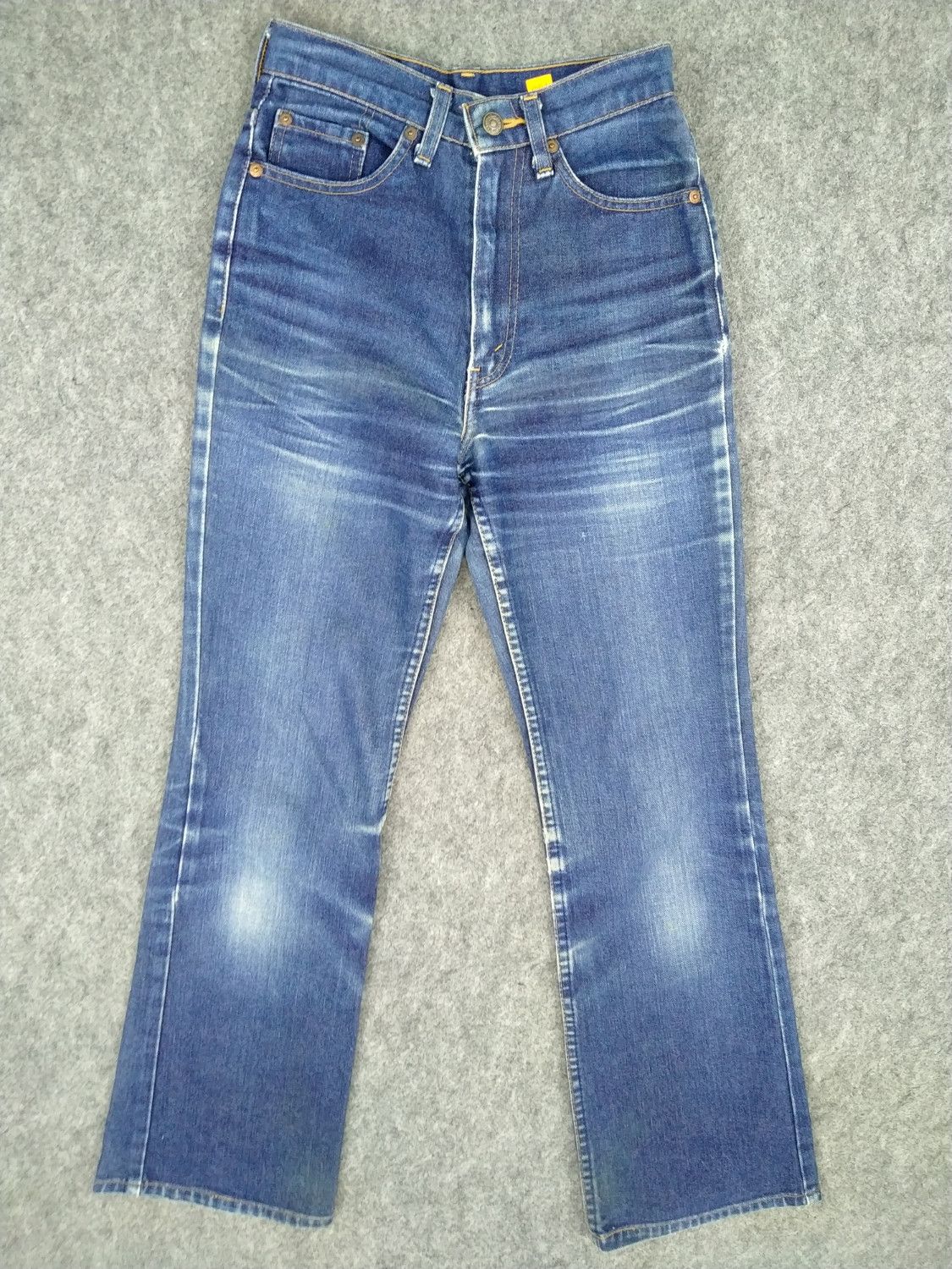image of Distressed Denim x Hype W24 Distressed Vintage Levi's 517 Flare 24X29.5 Denim -Jn857 in Blue Distre