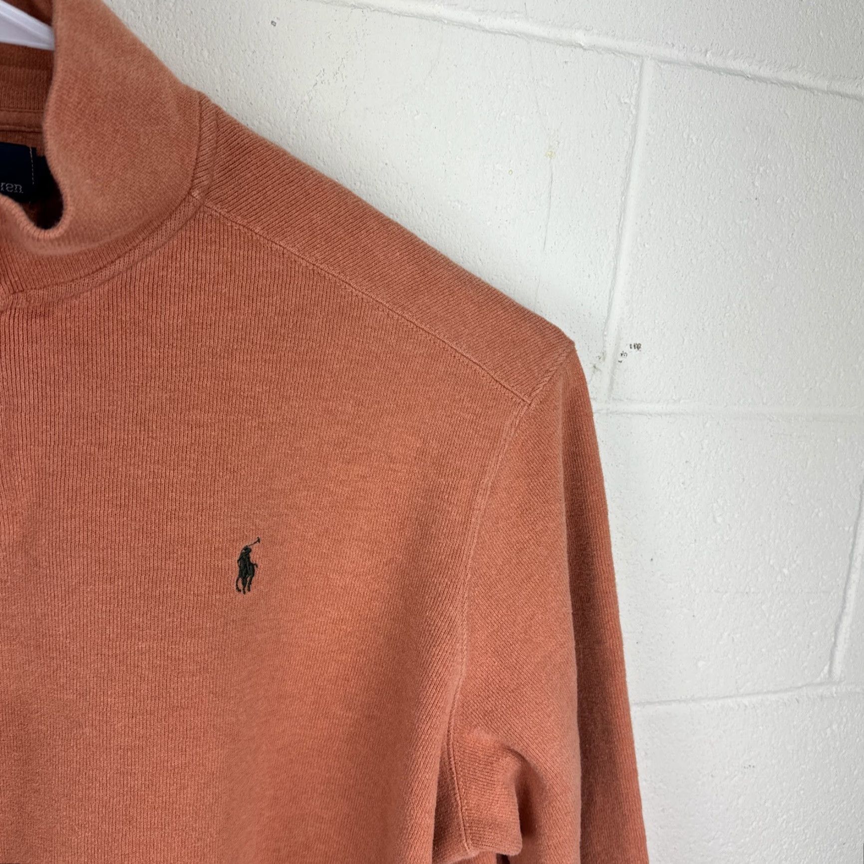 Polo Ralph Lauren Polo Ralph Lauren Sweater Men's 2XL Orange 1/4 Zip Knit Pony Logo Cotton Mock Neck Pullover Size US XXL / EU 58 / 5 - 6 Thumbnail