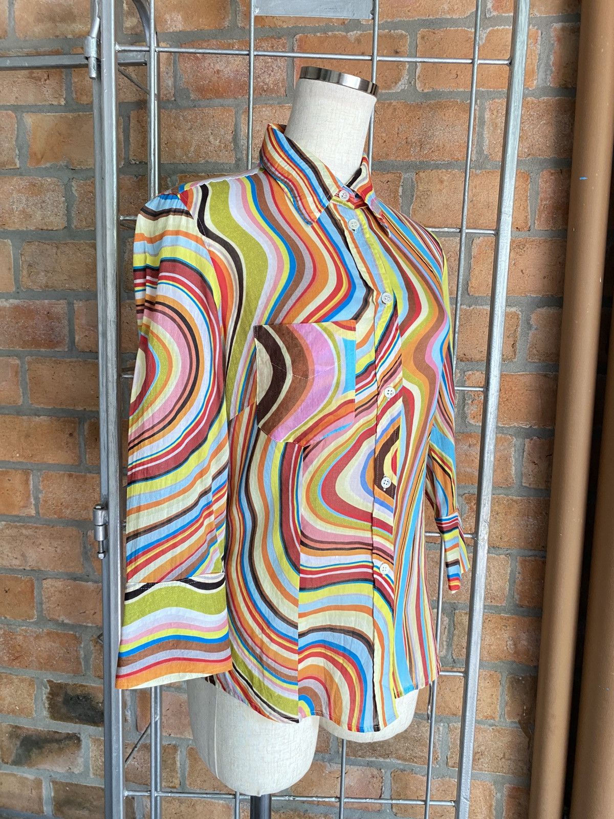 Paul Smith Paul Smith BLACK Multicolor Psychedelic Wave Shirt Size S / US 4 / IT 40 - 17 Thumbnail