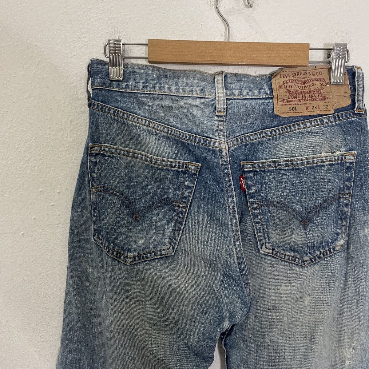 Levi's Vintage Levis 501 Distressed Denim Jeans Size US 27 - 9 Thumbnail