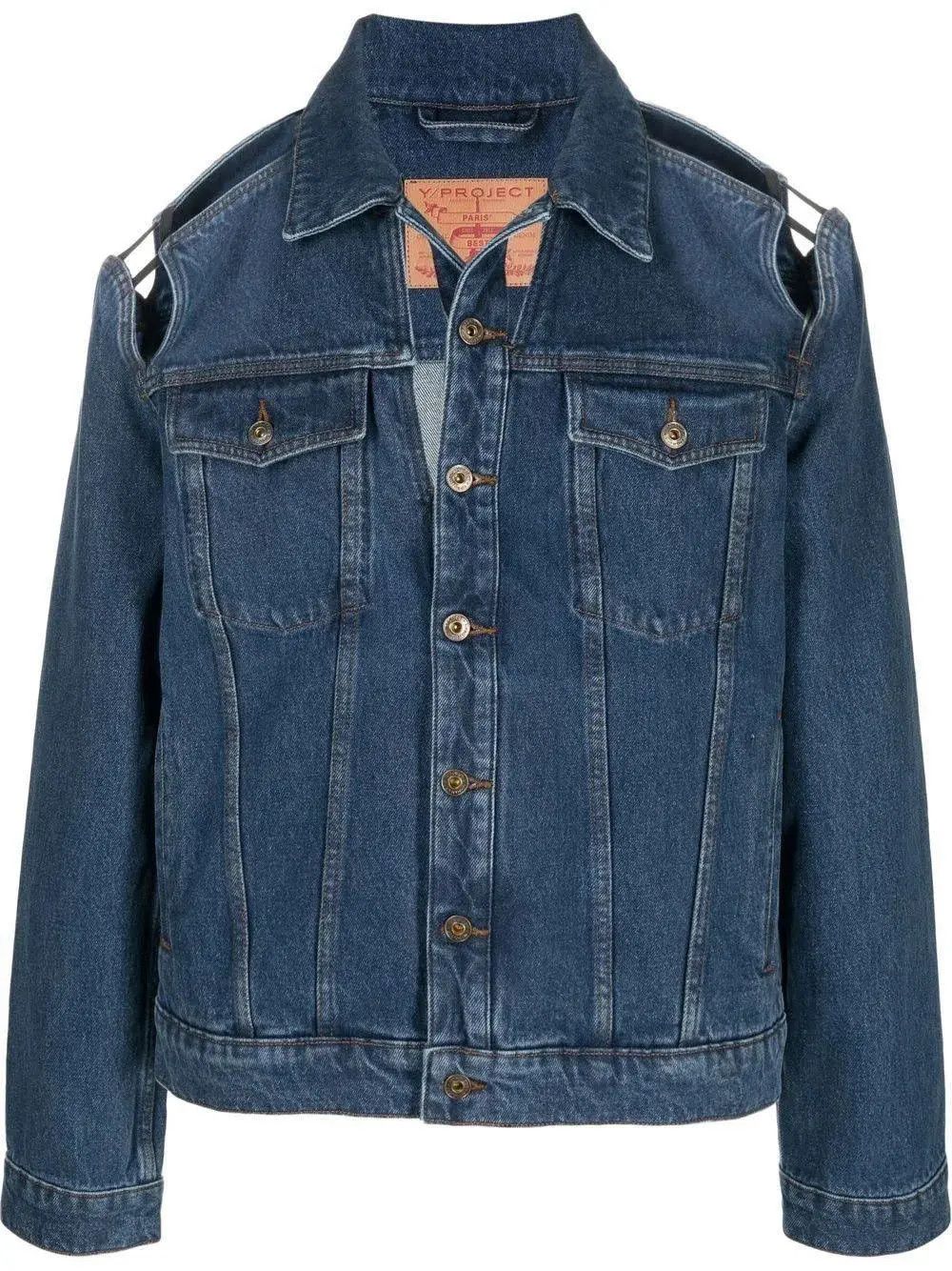Y/Project Y/Project padded oversize asymmetric denim jacket