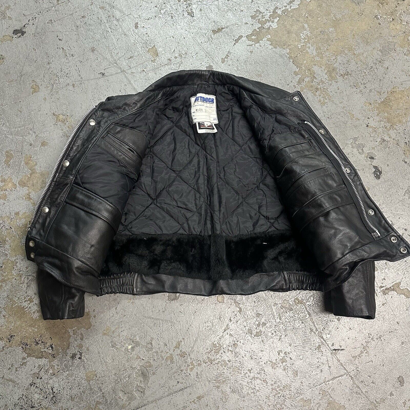 Leather Vintage Outdoor Outfits Black Police Leather Jacket Size 44 Size US L / EU 52-54 / 3 - 2 Thumbnail
