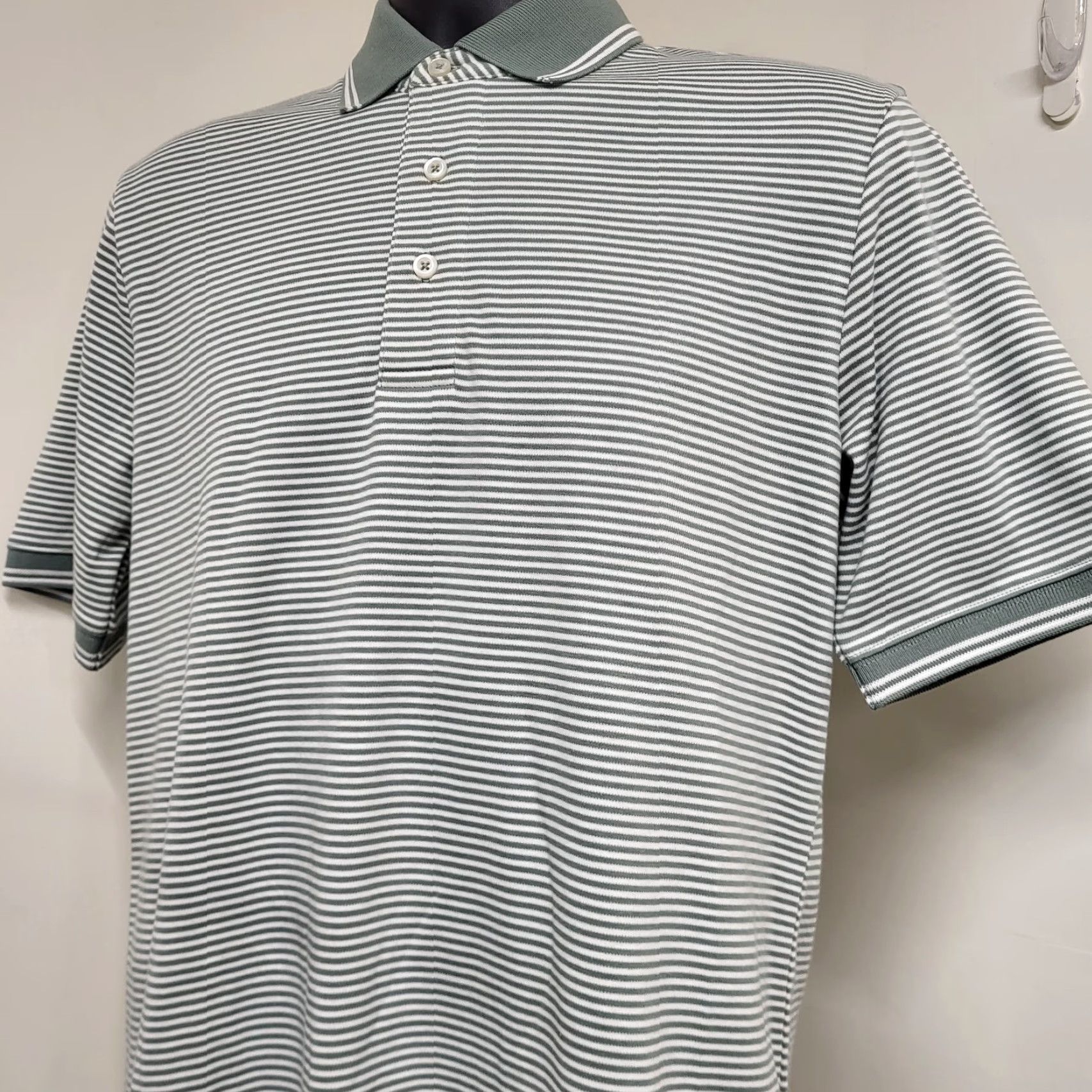 Lands' End Lands' End Polo Shirt Men S Green/White Stripe Short Sleeve Golf Shirt Mens S Polo Lands End Stripe Green White" Size US S / EU 44-46 / 1 - 2 Thumbnail