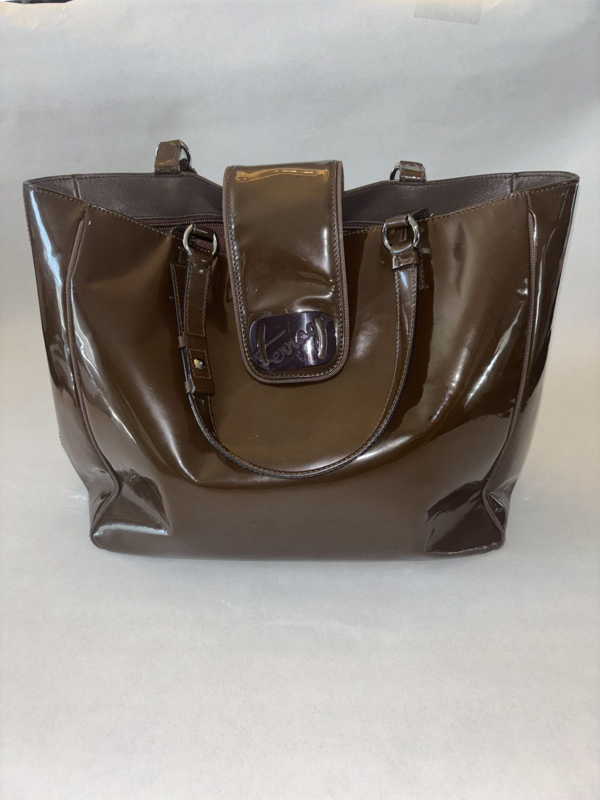 Salvatore Ferragamo Brown Patent Leather Ferragamo Tote Size ONE SIZE - 1 Thumbnail