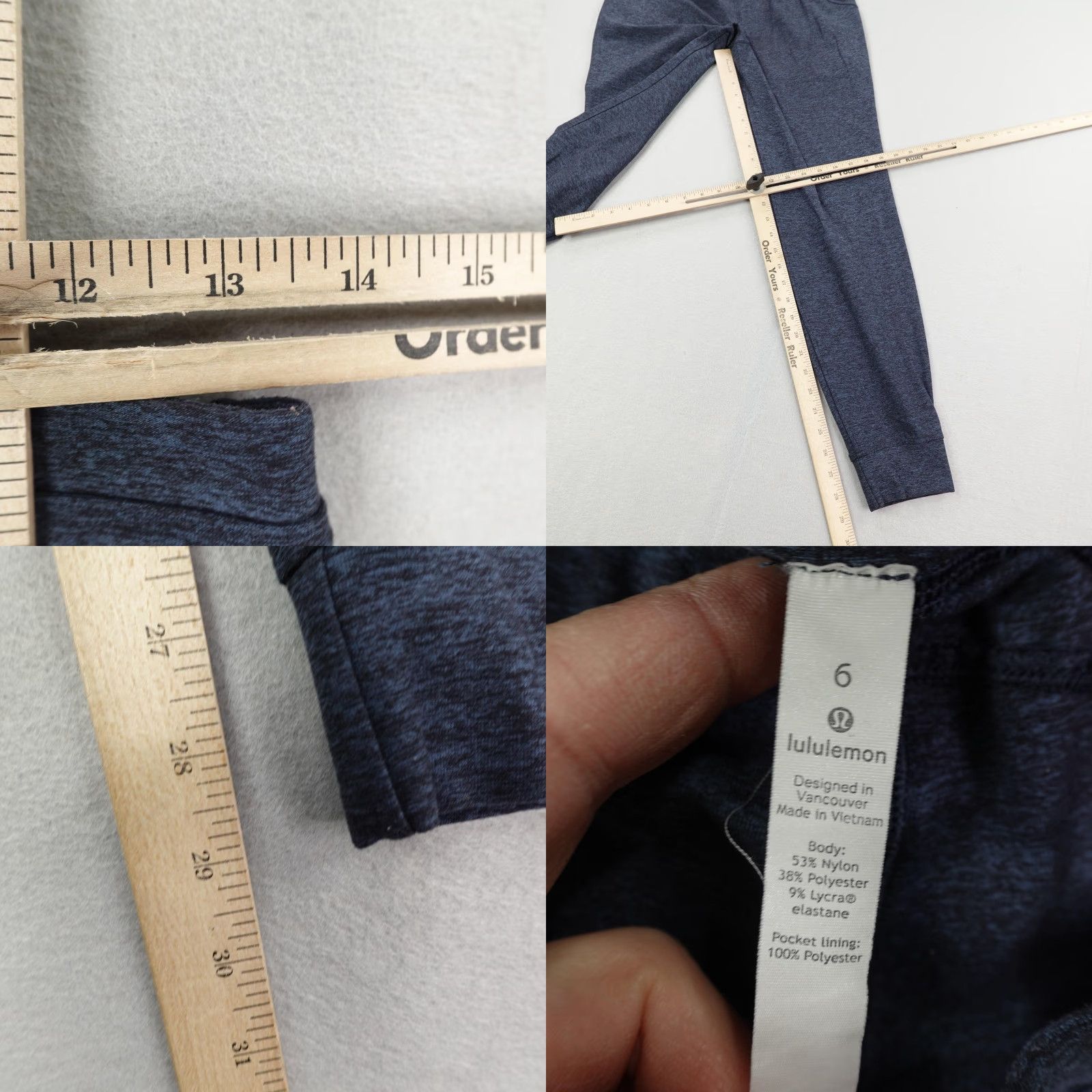 Lululemon Lululemon Pants Womens 6 Blue Ready To Rulu Jogger Sweats Tapered Athletic Gym Size 28" / US 6 / IT 42 - 8 Thumbnail