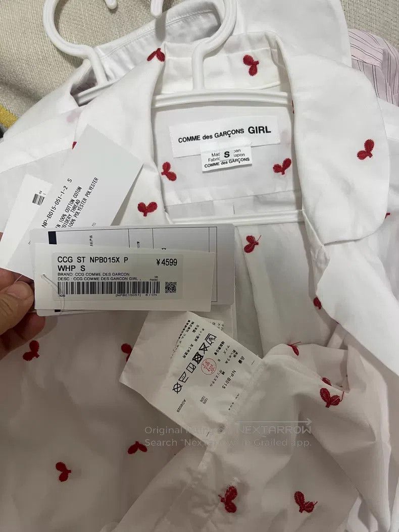 Comme des Garcons Comme Des Garcons White heart embroidery shirt Size S / US 4 / IT 40 - 5 Thumbnail