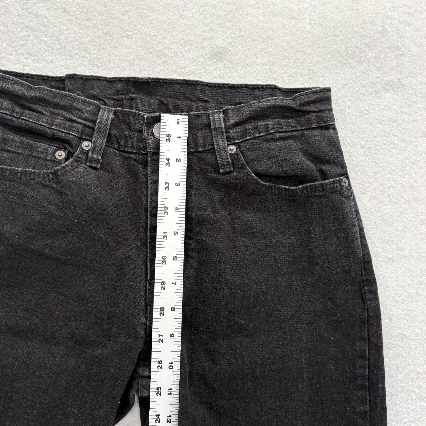 Levi's Levis 511 Jeans Mens 33x28 Black Charcoal Wash Slim Straight Stretch Denim Pants Slim Size US 33 - 7 Thumbnail