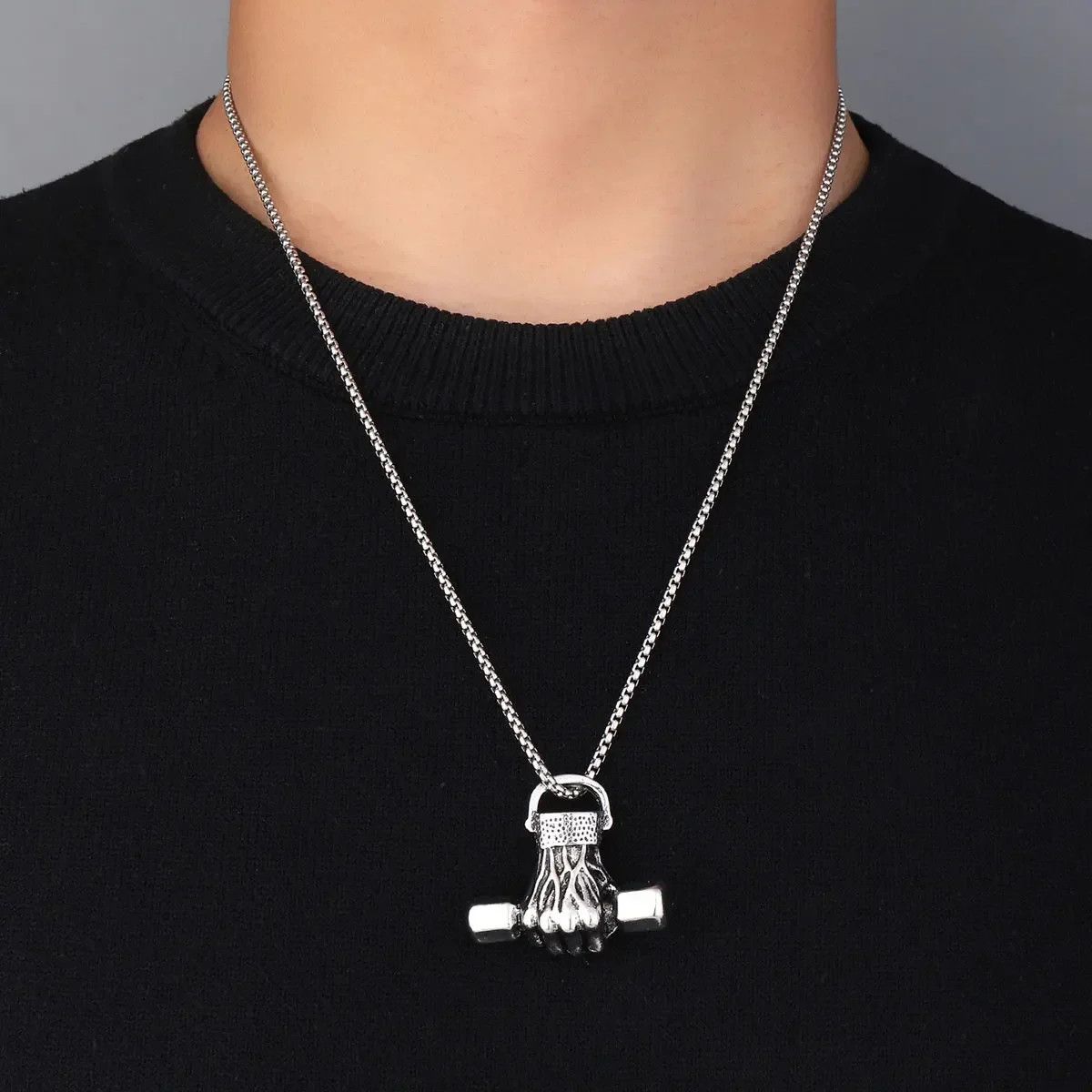 Jewelry Fist Dumbbell Necklace Size ONE SIZE - 2 Thumbnail