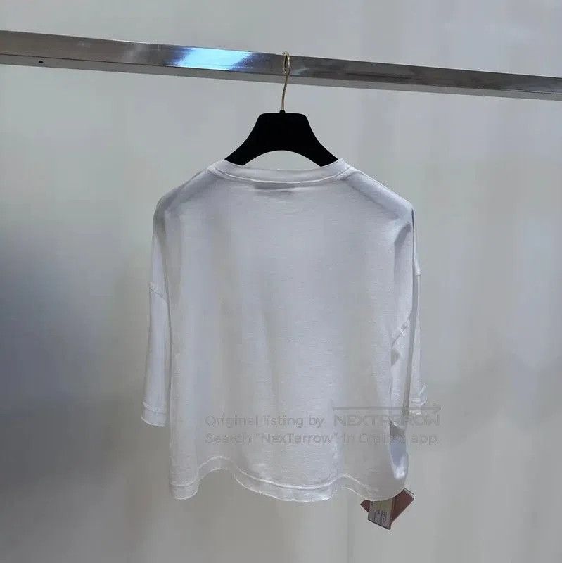 Miu Miu Miu Miu Women's Cotton White T-Shirt . Size S / US 4 / IT 40 - 2 Thumbnail