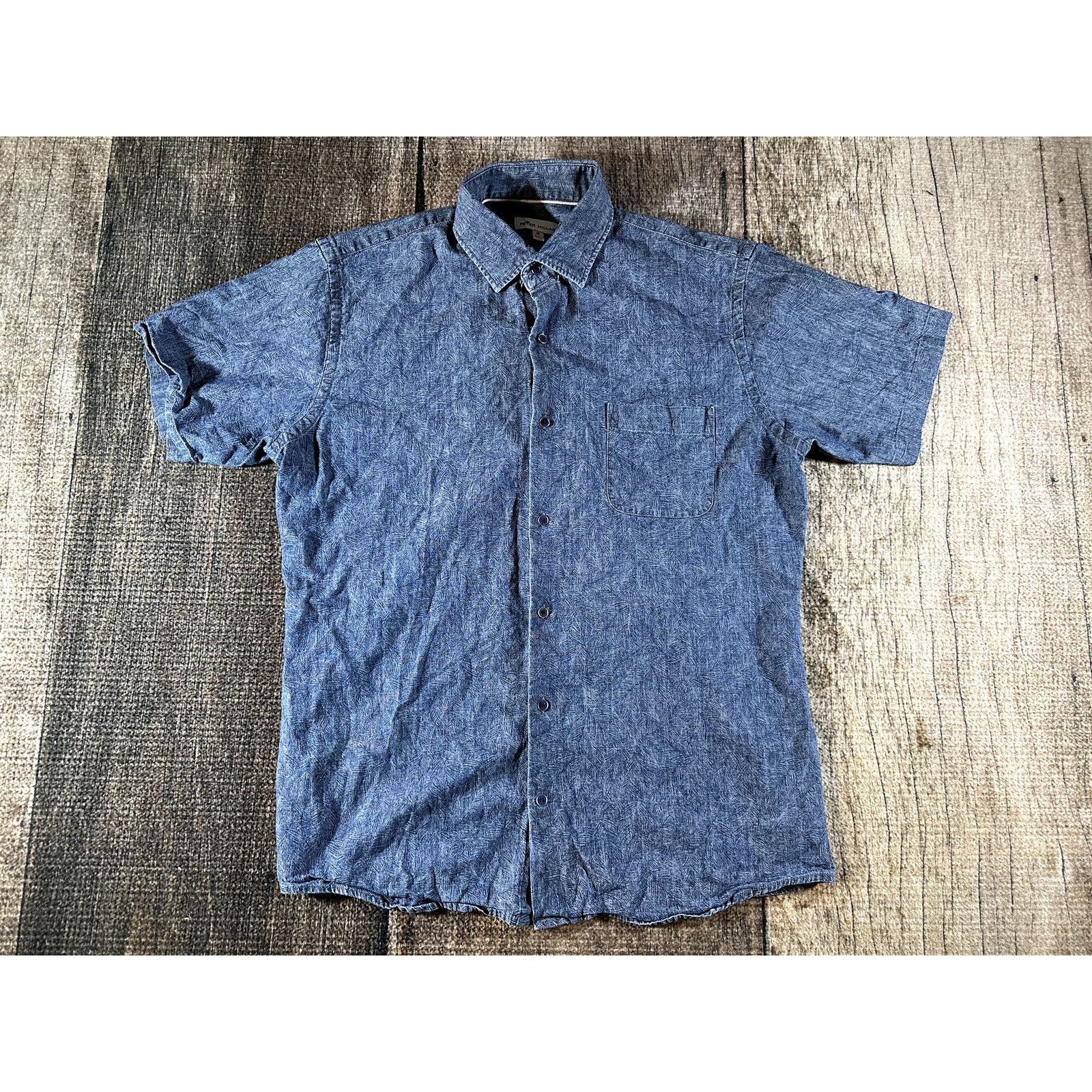 Peter Millar Peter Millar Button Down Pocket Blue Palm Leaves Shirt Mens Size US M / EU 48-50 / 2 - 1 Thumbnail