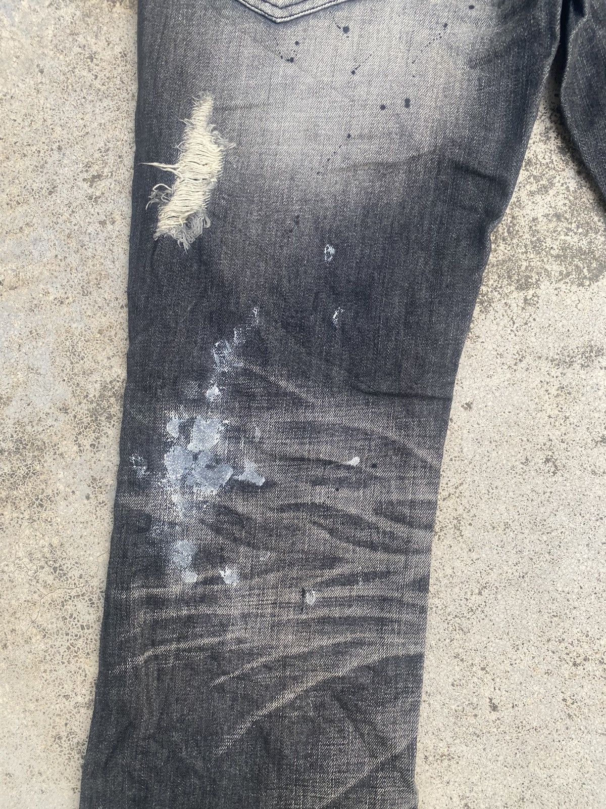 Japanese Brand Flare Jeans Semantic Distressed Boro Painted Bootcut Size US 32 / EU 48 - 20 Thumbnail