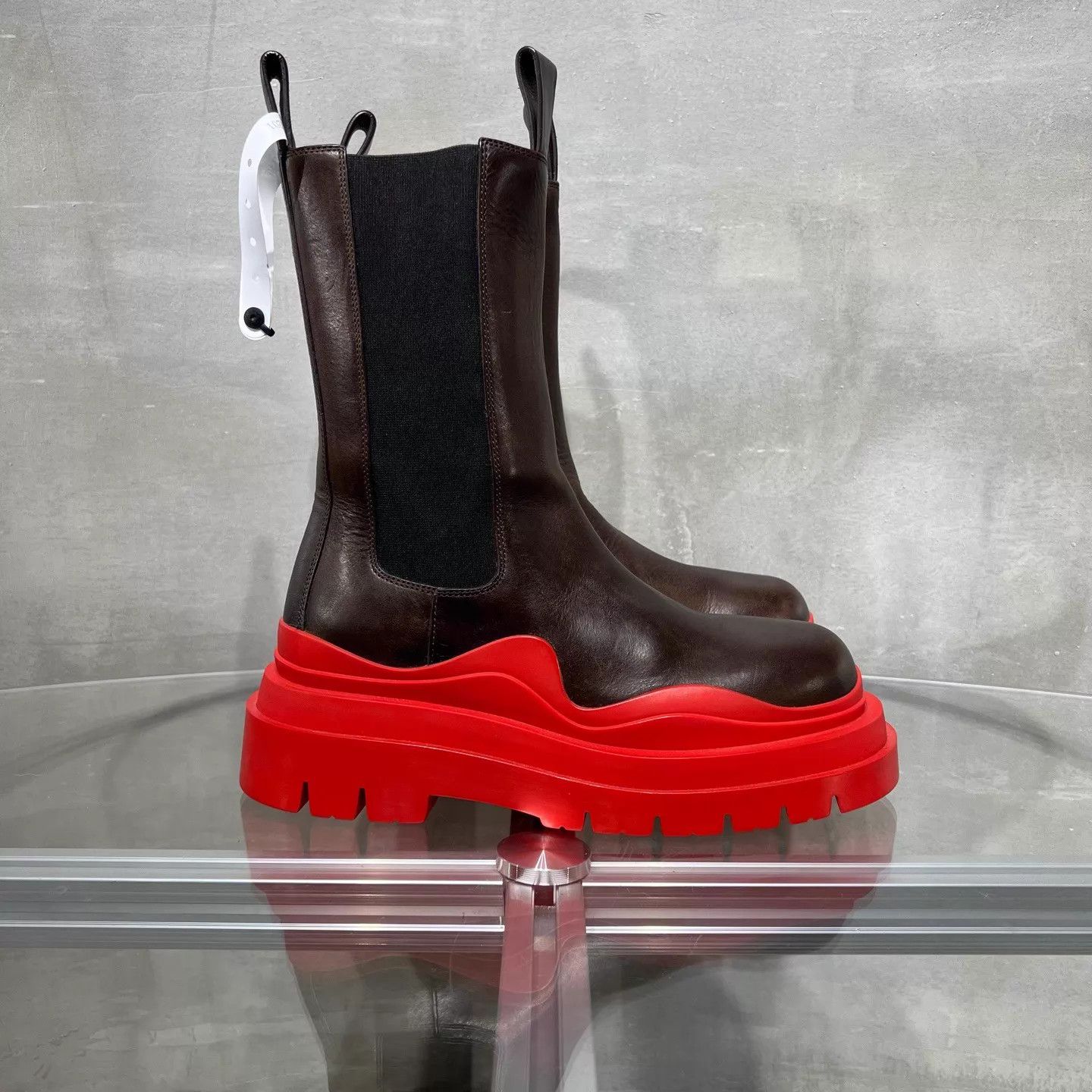 Bottega Veneta BV red sole brown over the knee boots EU 38 Size US 7.5 / IT 37.5 - 4 Thumbnail