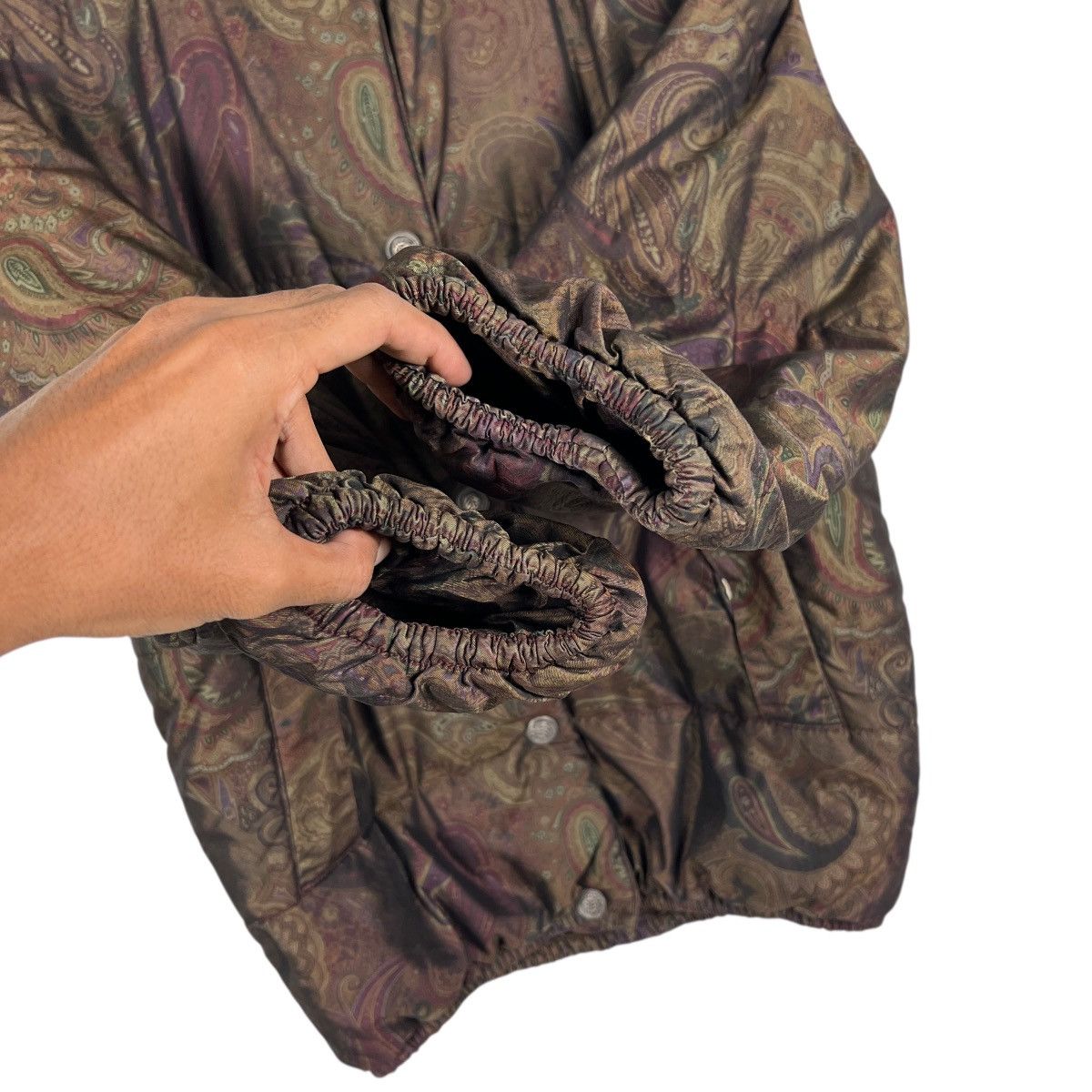 Artisan Outfitters 🔥Artisan Fur Trim Paisley Light Puffer Jacket Made In Italy Size M / US 6-8 / IT 42-44 - 10 Thumbnail