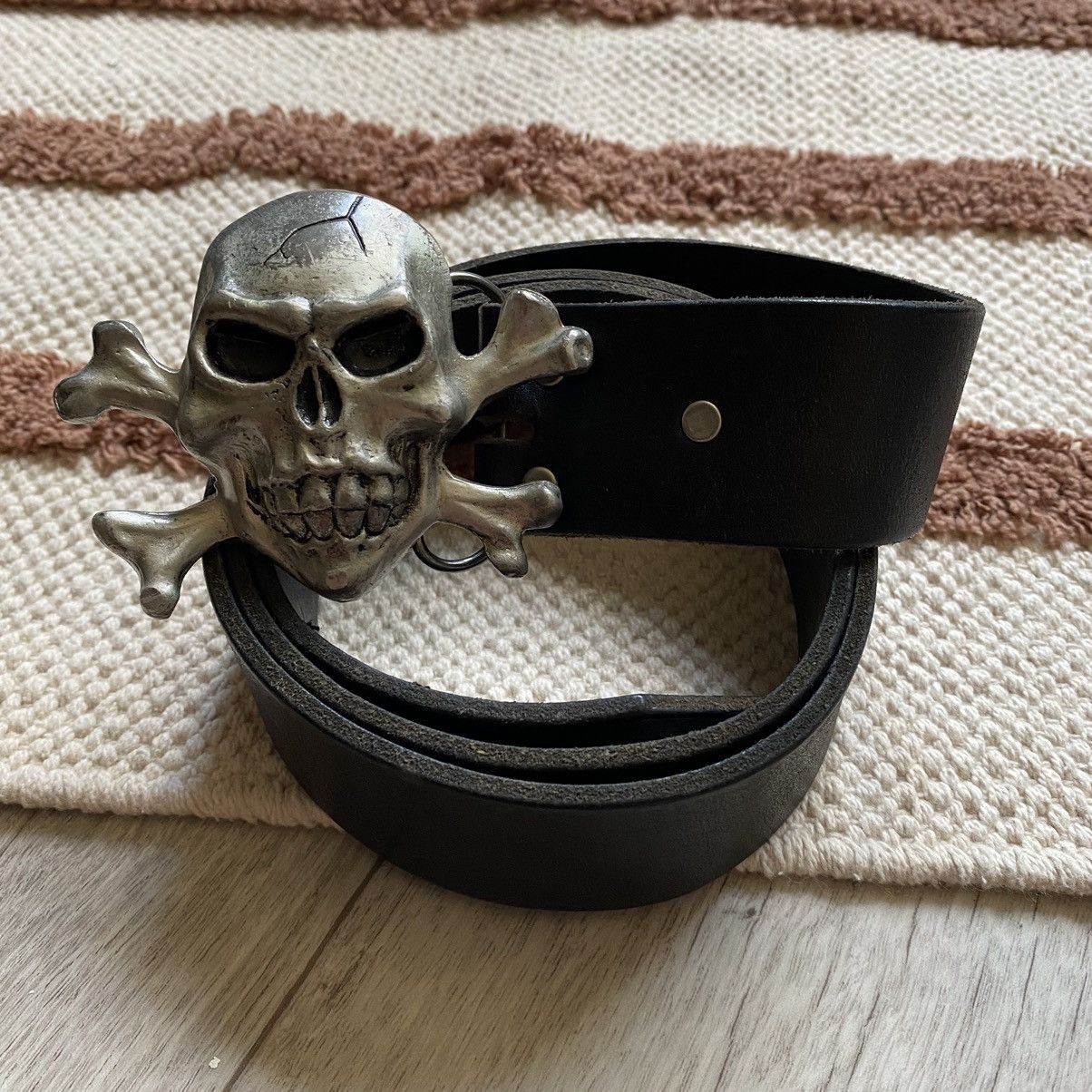 20471120 RARE 2000 MONSTER BELT REAL LEATHER Y2K MOBTOWN CHICAGO Size ONE SIZE - 2 Thumbnail