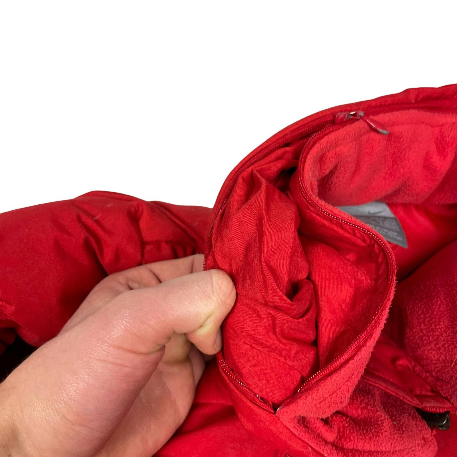 Nike × Vintage Nike Women's Red Embroidered Swoosh Full Zip Puffer Jacket M Size M / US 6-8 / IT 42-44 - 9 Thumbnail