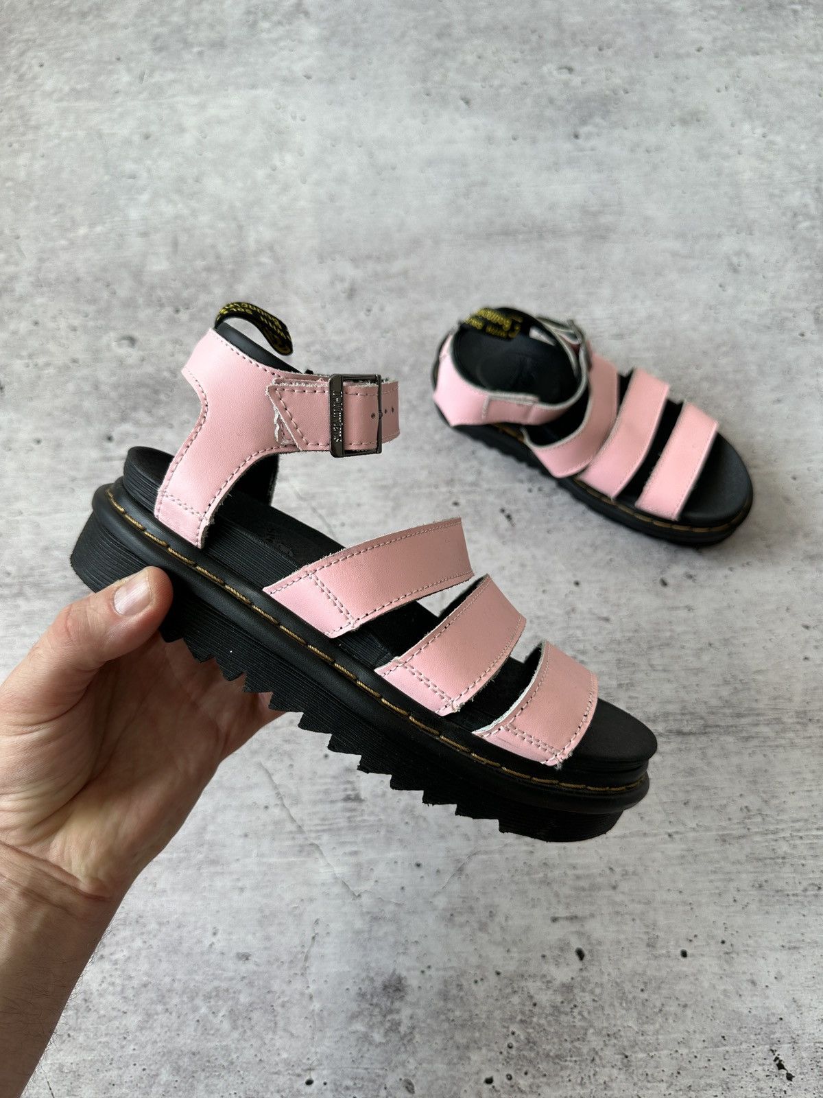 Martens Blaire Athena Leather Pink Straps Sandals - Main Image