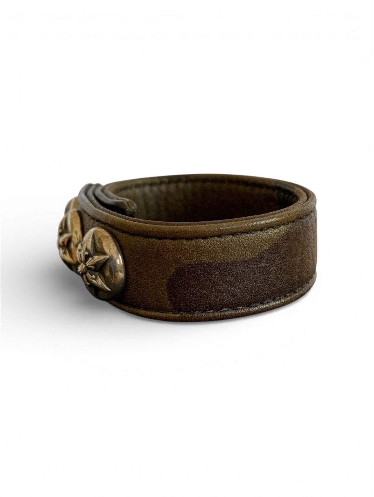 Chrome Hearts Chrome Hearts Adjustable Camo Leather Silver Snap Bracelet Size ONE SIZE - 2 Thumbnail