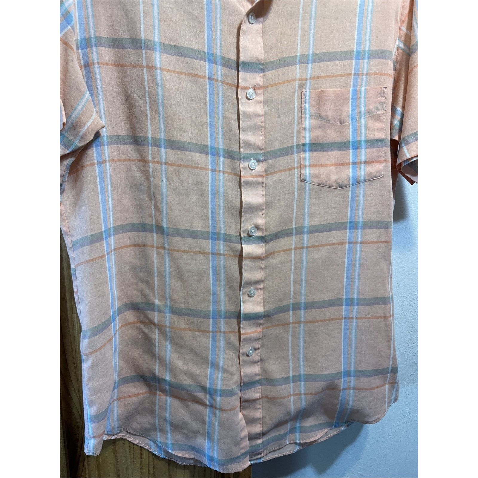 Other Vintage Lexington Men's Button Short Sleeve Shirt M Orange Size US M / EU 48-50 / 2 - 6 Thumbnail