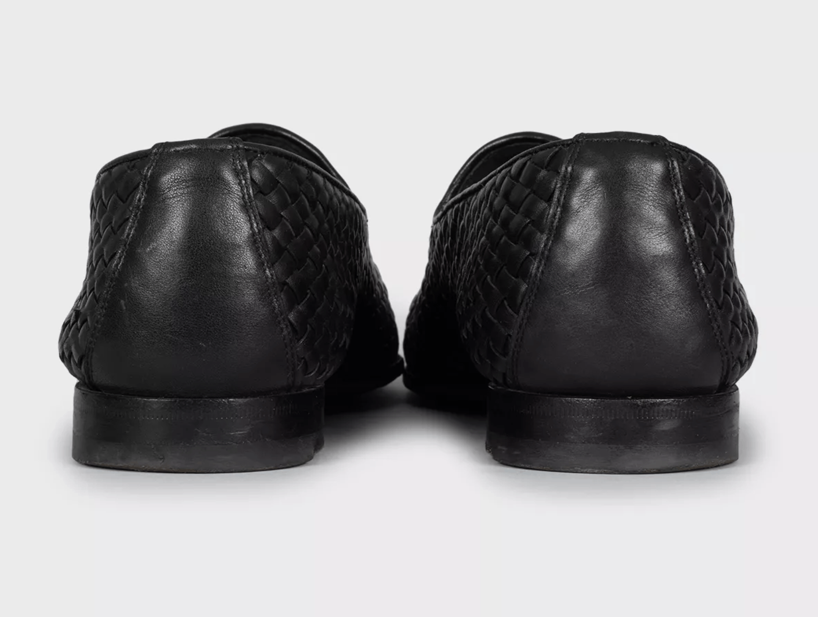 Santoni Santoni Men’s Black Braided Leather Loafers Size US 12 / EU 45 - 4 Thumbnail