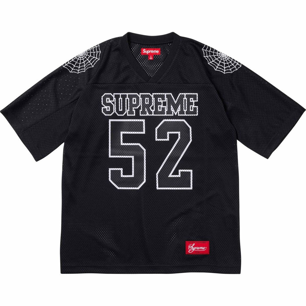 image of Supreme Spiderweb Football Jersey in Black, Men's (Size Small)