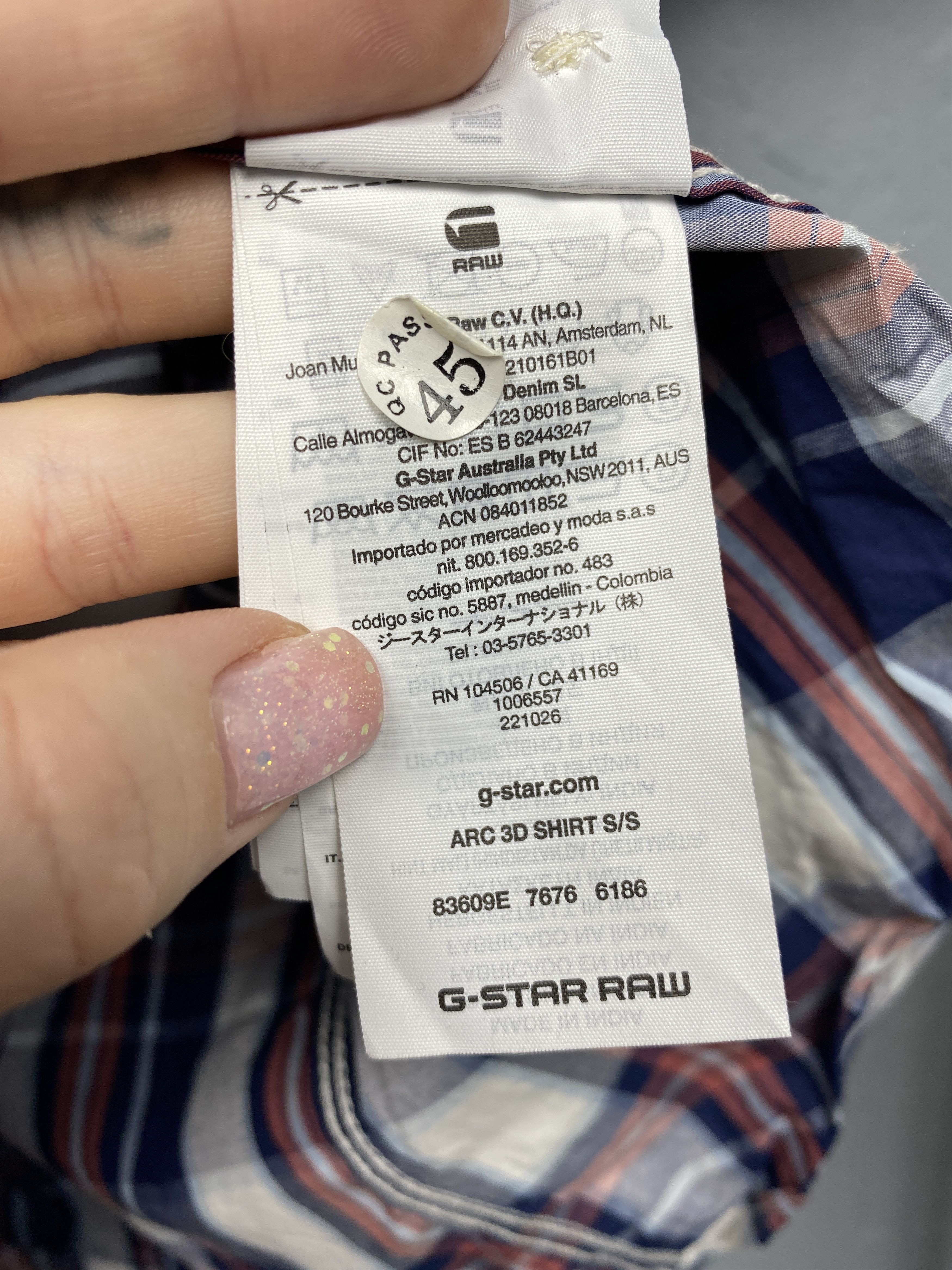 G-Star G Star Raw Vintage Mens Arc 3D Short Sleeve Plaid Shirt Size US L / EU 52-54 / 3 - 5 Thumbnail