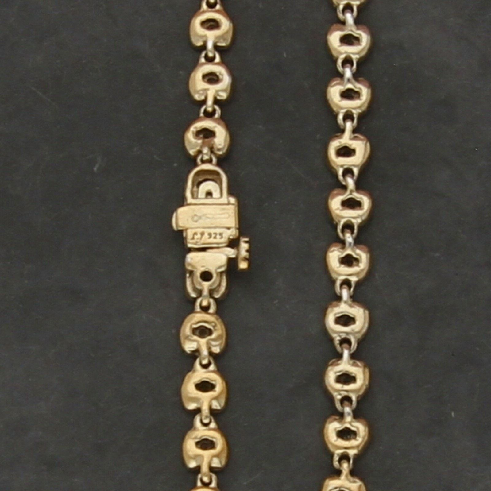 Sterling Silver sterling silver gold plate diamond bracelet size 7.5in Size ONE SIZE - 3 Thumbnail