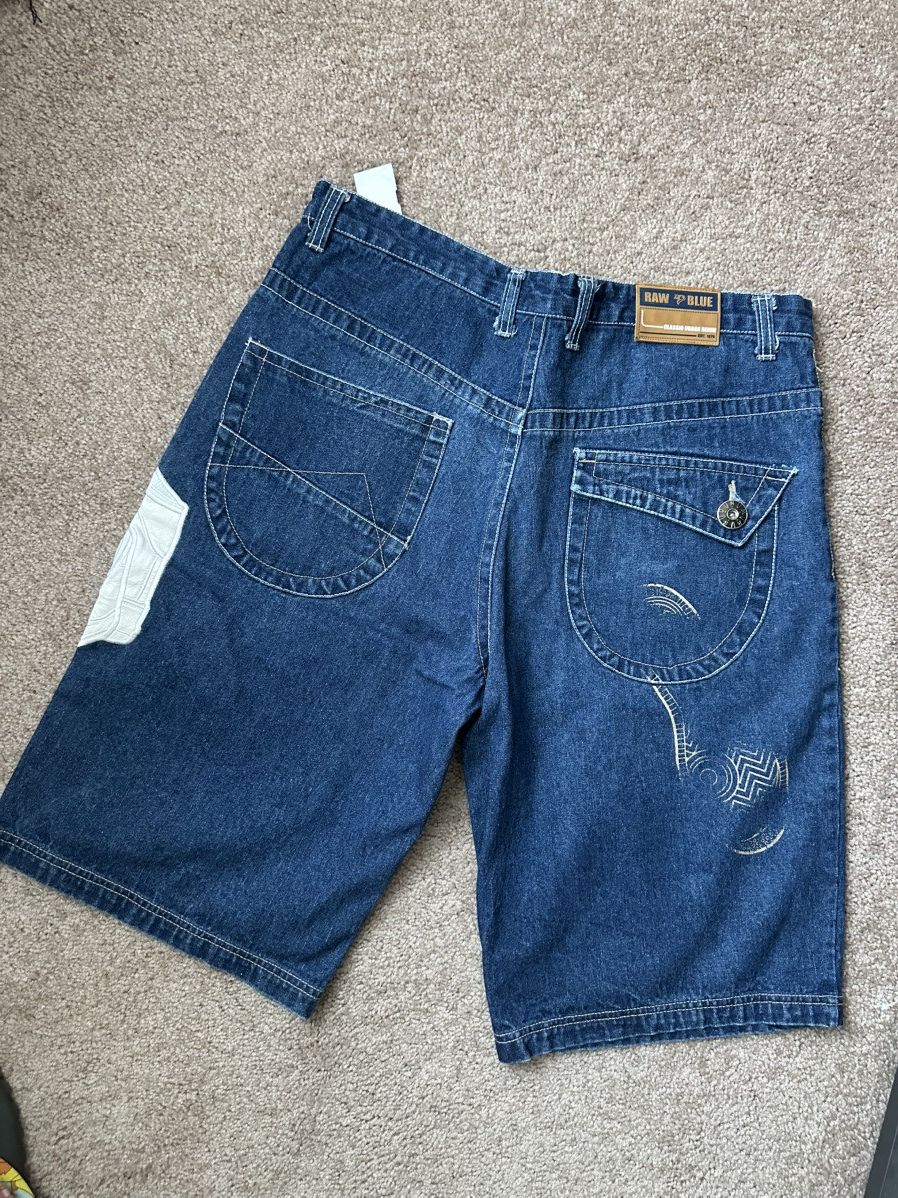 Vintage Raw Blue Denim shorts Size US 36 / EU 52 - 4 Thumbnail