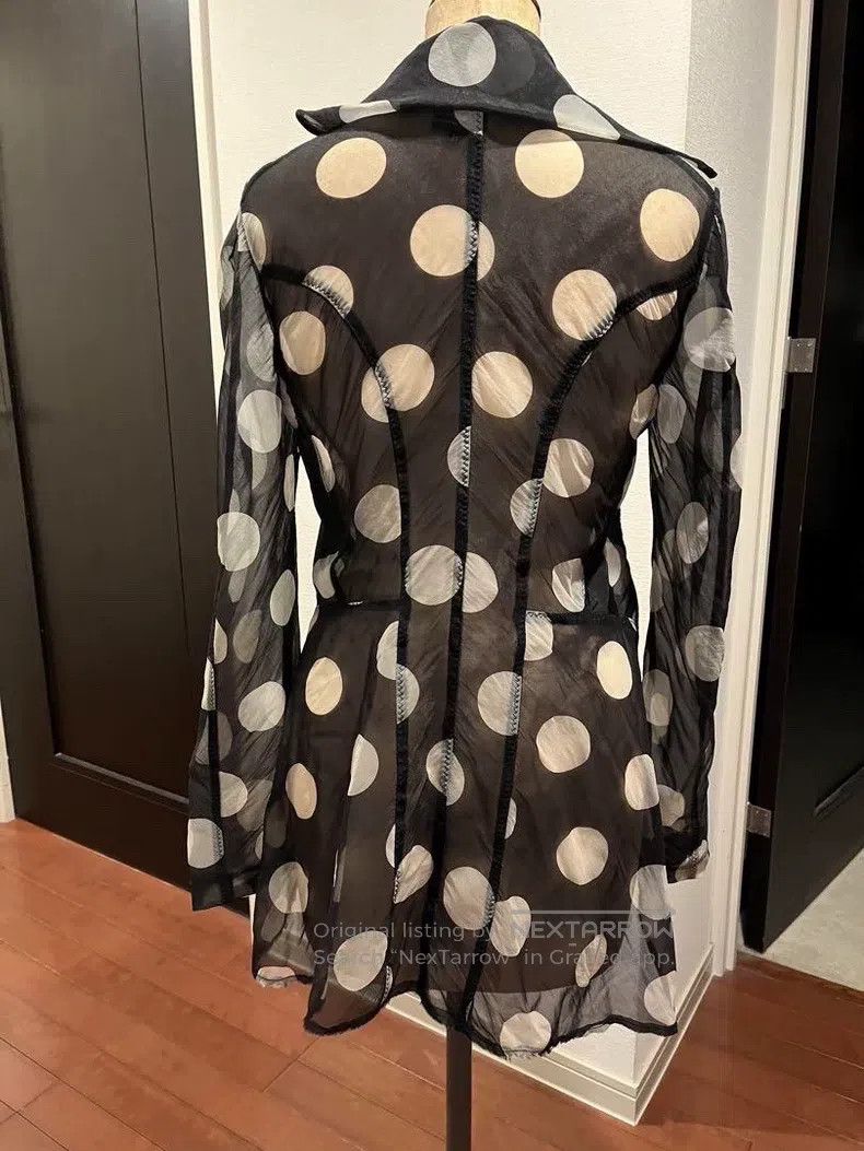 Junya Watanabe Junya Watanabe Polka dot gathered black sheer shirt jacket Size US M / EU 48-50 / 2 - 3 Thumbnail
