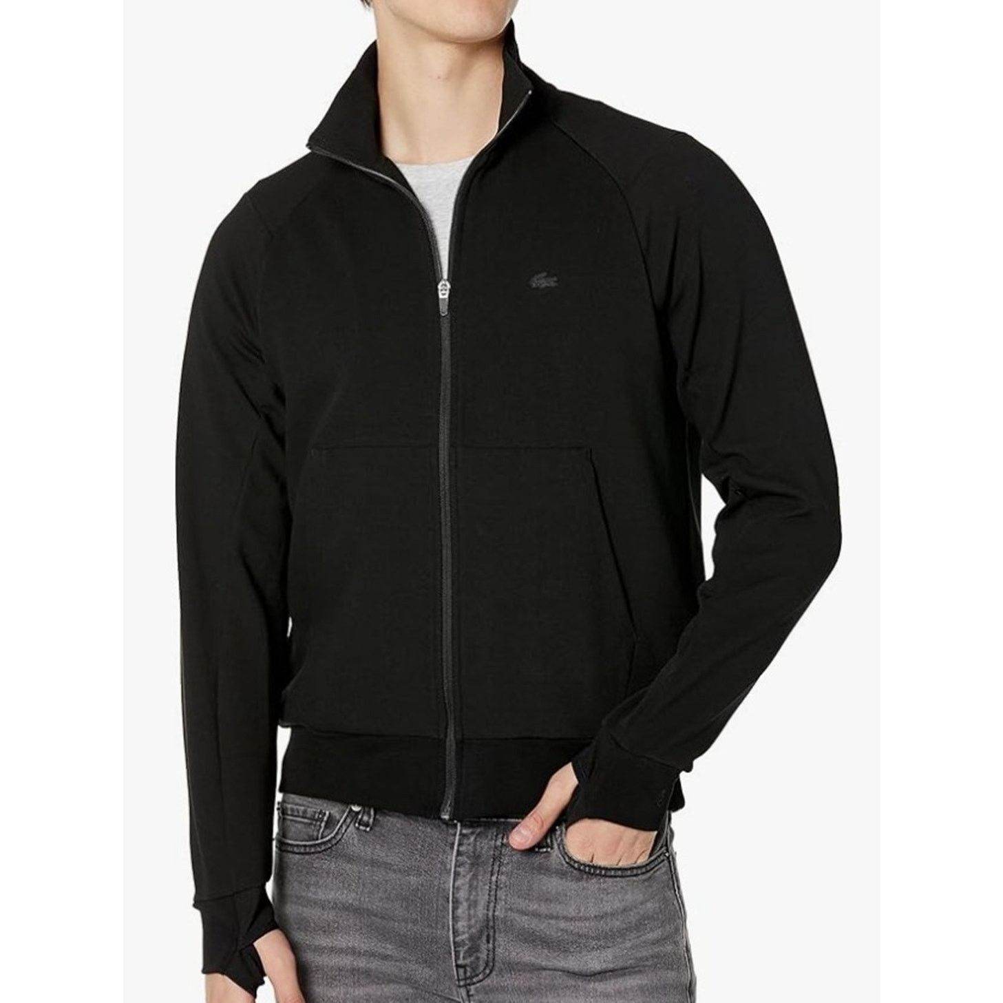 Lacoste Lacoste mens Full Zip Active Double Face Sweatshirt Noir 2XL Size US XXL / EU 58 / 5 - 1 Thumbnail