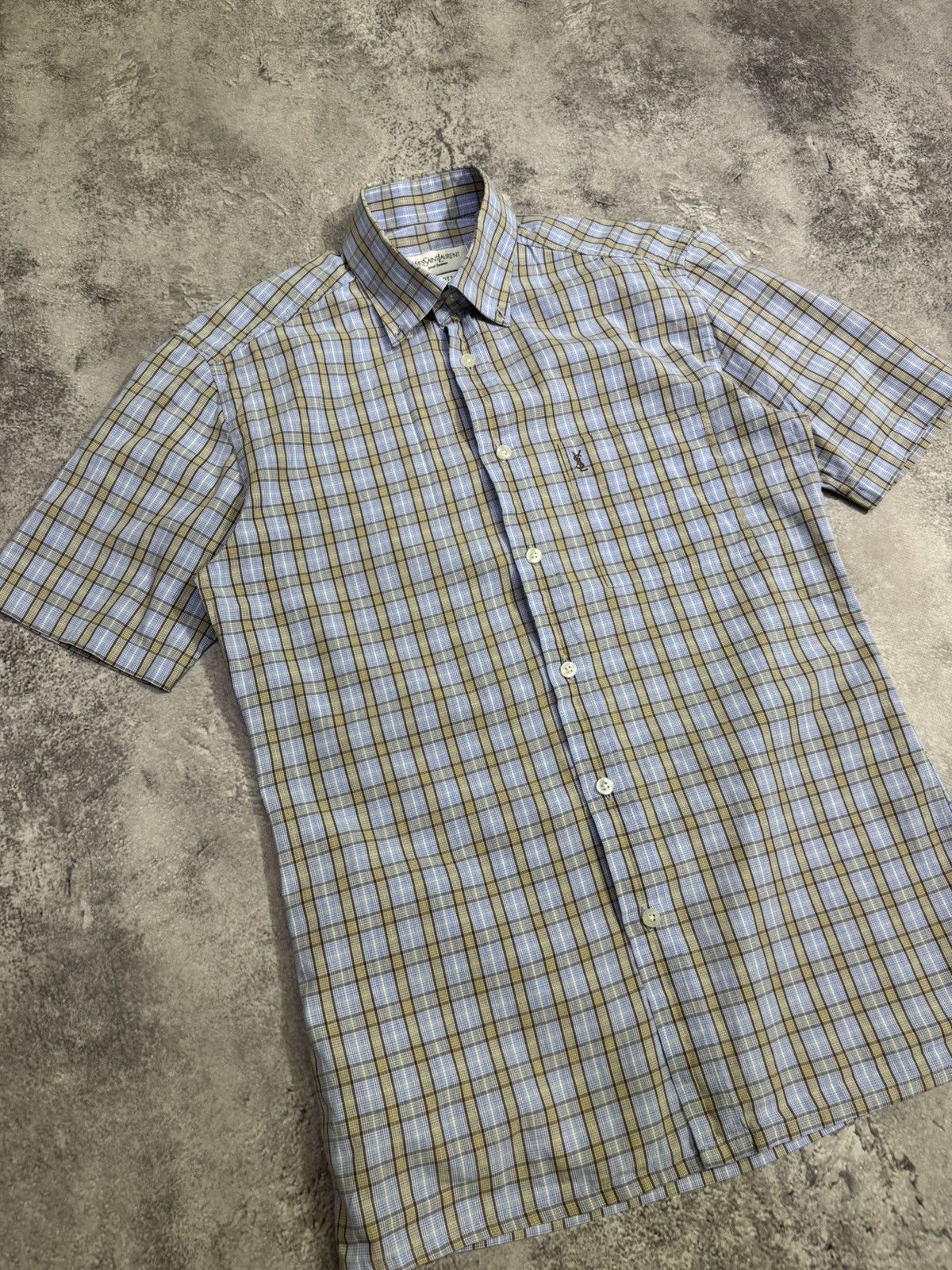 Yves Saint Laurent Summer YSL Shirt Blue Size US S / EU 44-46 / 1 - 2 Thumbnail