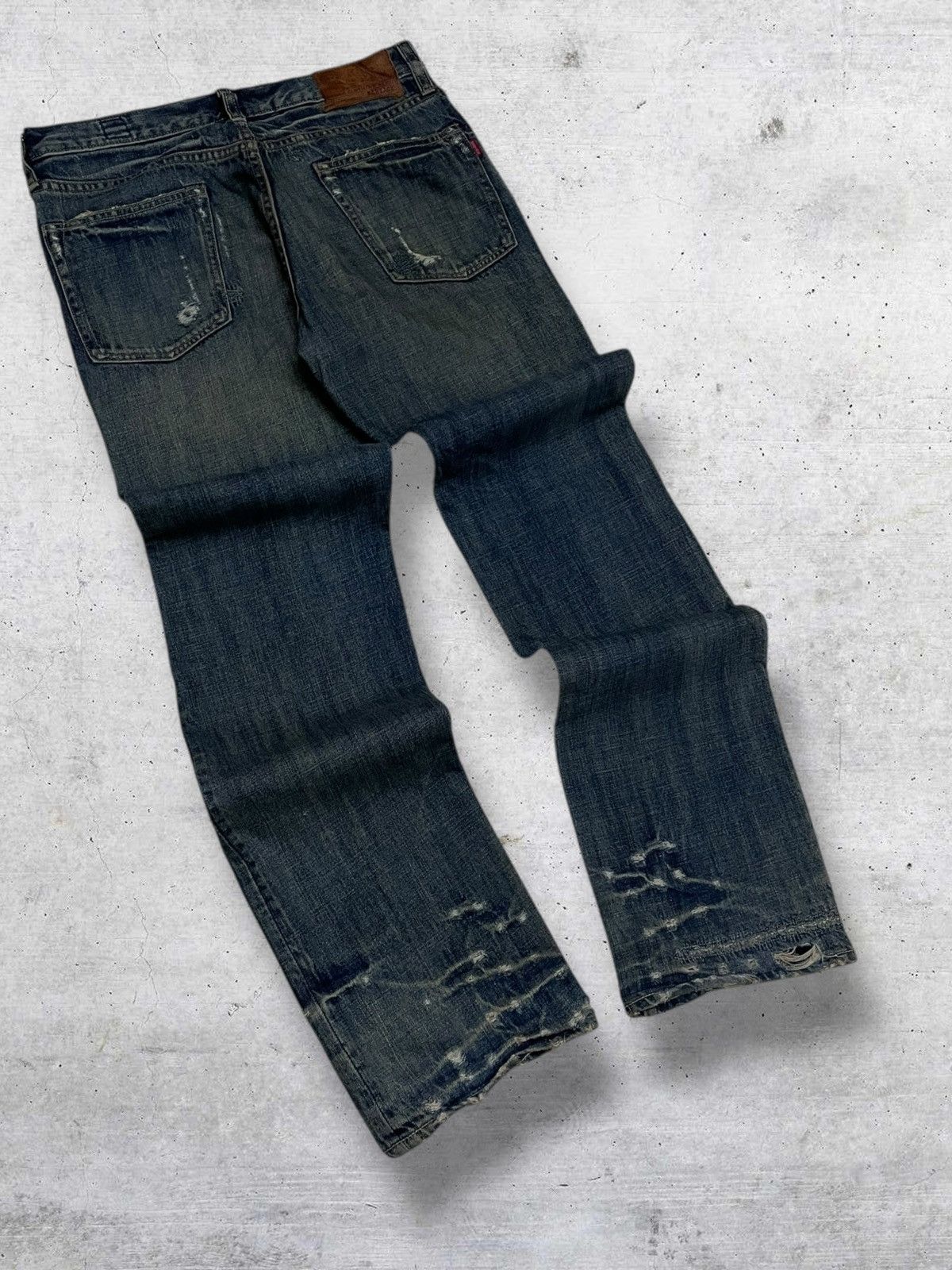 If Six Was Nine VINTAGE BARTACK OG JAPAN DESIGNER 90S RIPPED CHAIN DENIM Size US 31 - 12 Thumbnail