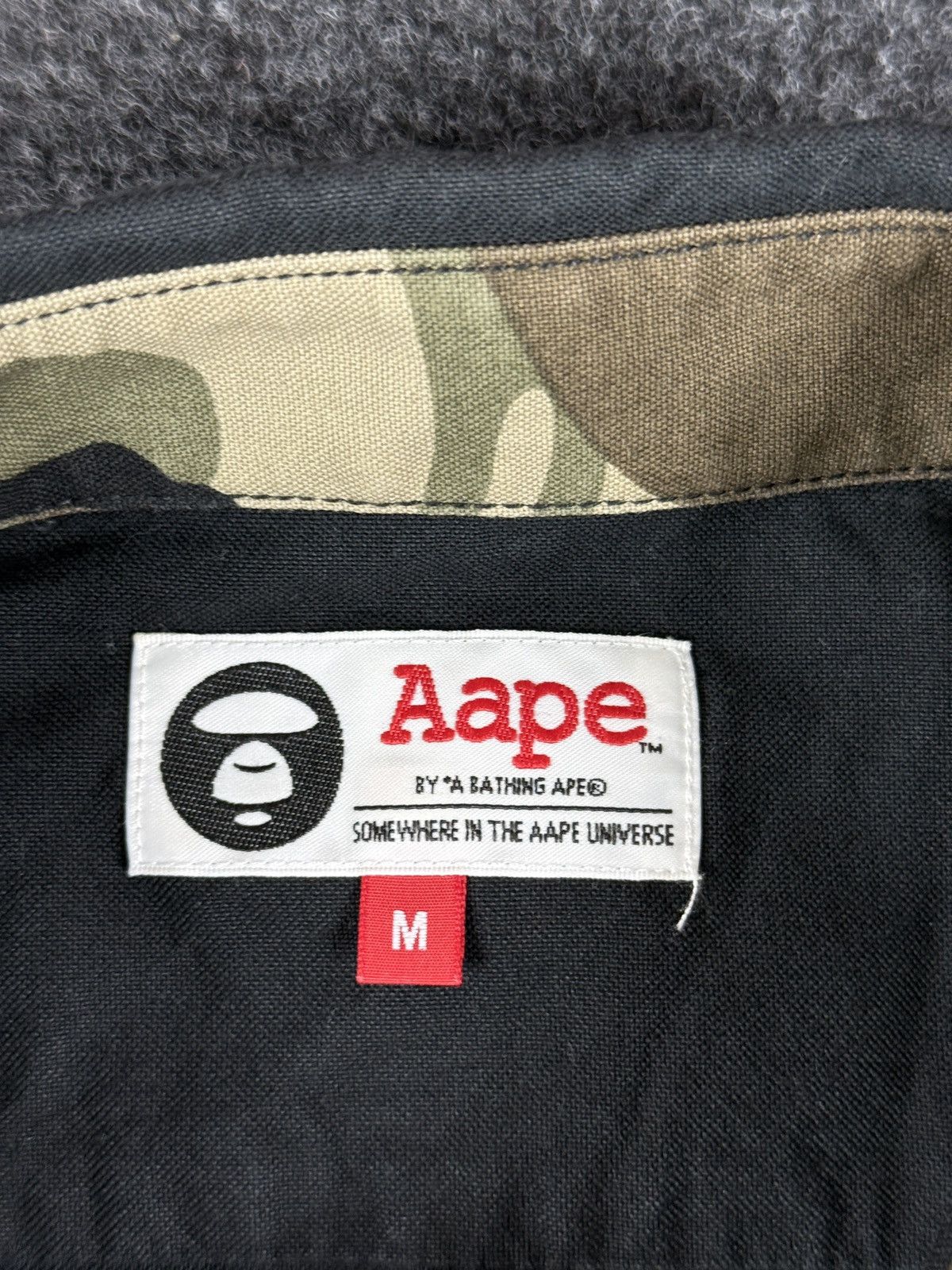 Aape × Bape A Bathing Ape black button up long sleeve shirt Size US M / EU 48-50 / 2 - 5 Thumbnail