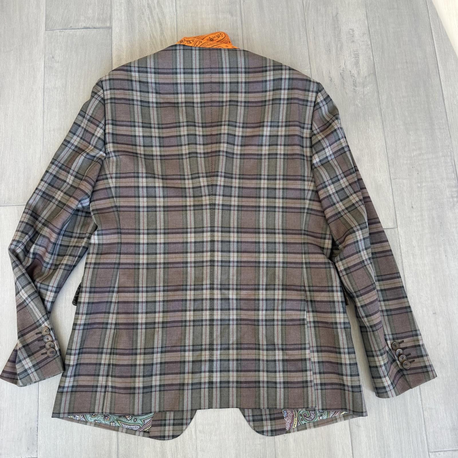 Etro Etro 54 Men's Wool Plaid Blazer | Paisley Lining Size 44R - 9 Thumbnail