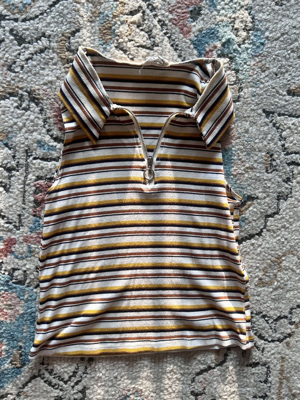 Other Sky and Sparrow Brown and White Fitted Polo Shirt Size XS / US 0-2 / IT 36-38 - 1 Thumbnail