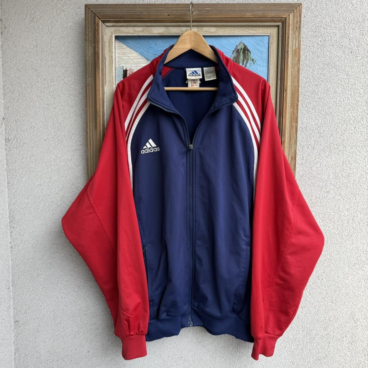 Adidas Adidas Vintage 90s Sweatshirt Zip Up Vintage Retro Size US L / EU 52-54 / 3 - 1 Thumbnail