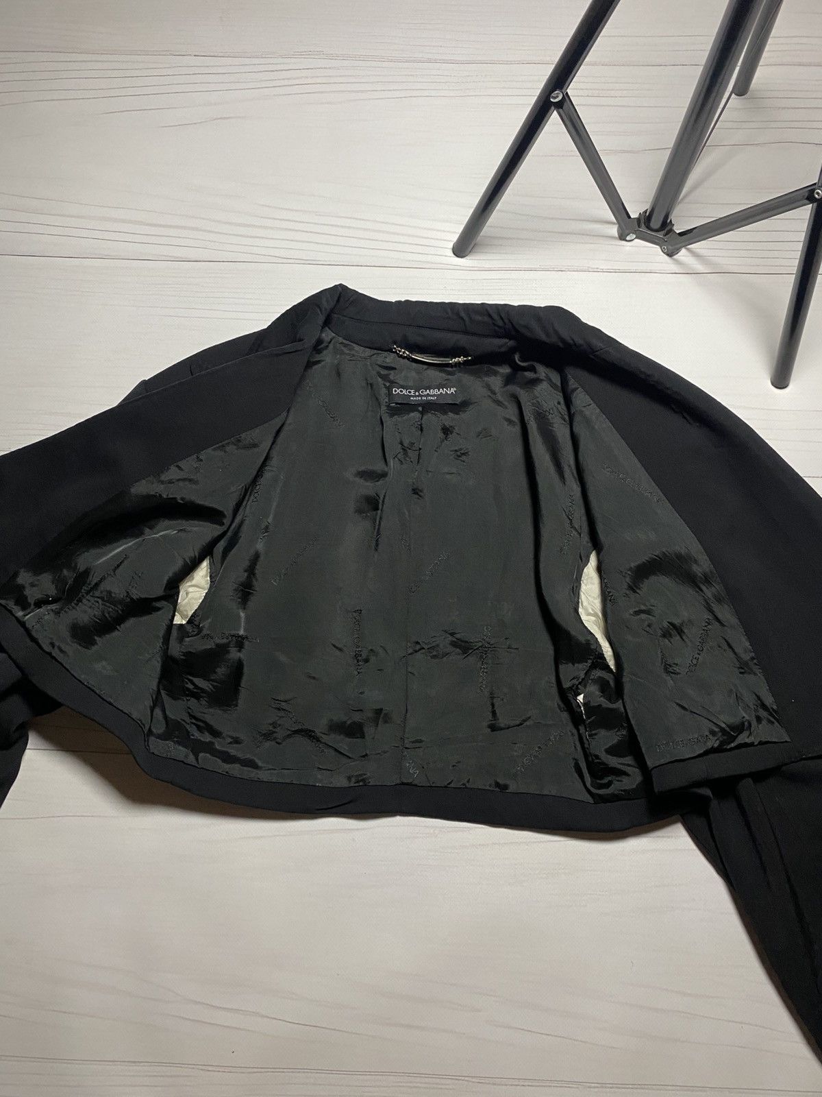 Dolce & Gabbana Dolce & Gabbana Double- breasted cropped black blazer Size L / US 10 / IT 46 - 14 Thumbnail