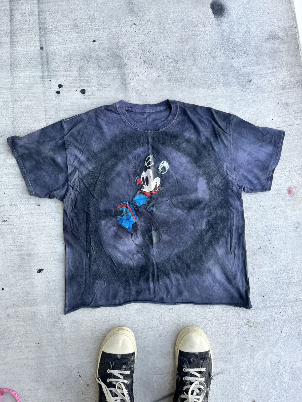 Disney Custom Mickey Mouse Tee – Tie Dye Distressed L Size US XL / EU 56 / 4 - 1 Thumbnail