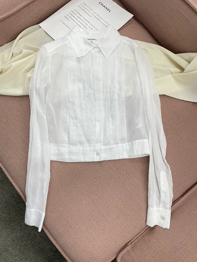 Chanel Chanel White Long Sleeve Shirt - dmc Size US S / EU 44-46 / 1 - 1 Thumbnail