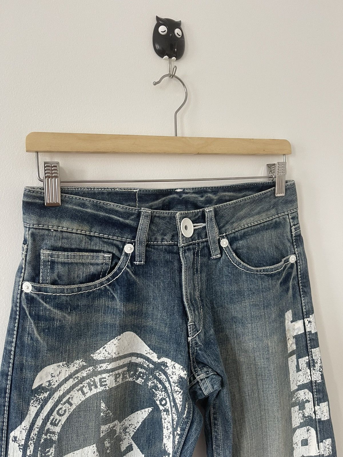 Japanese Brand Rare Vintage CO & LU Spell Out Paint Splatter Style Size US 28 / EU 44 - 5 Thumbnail