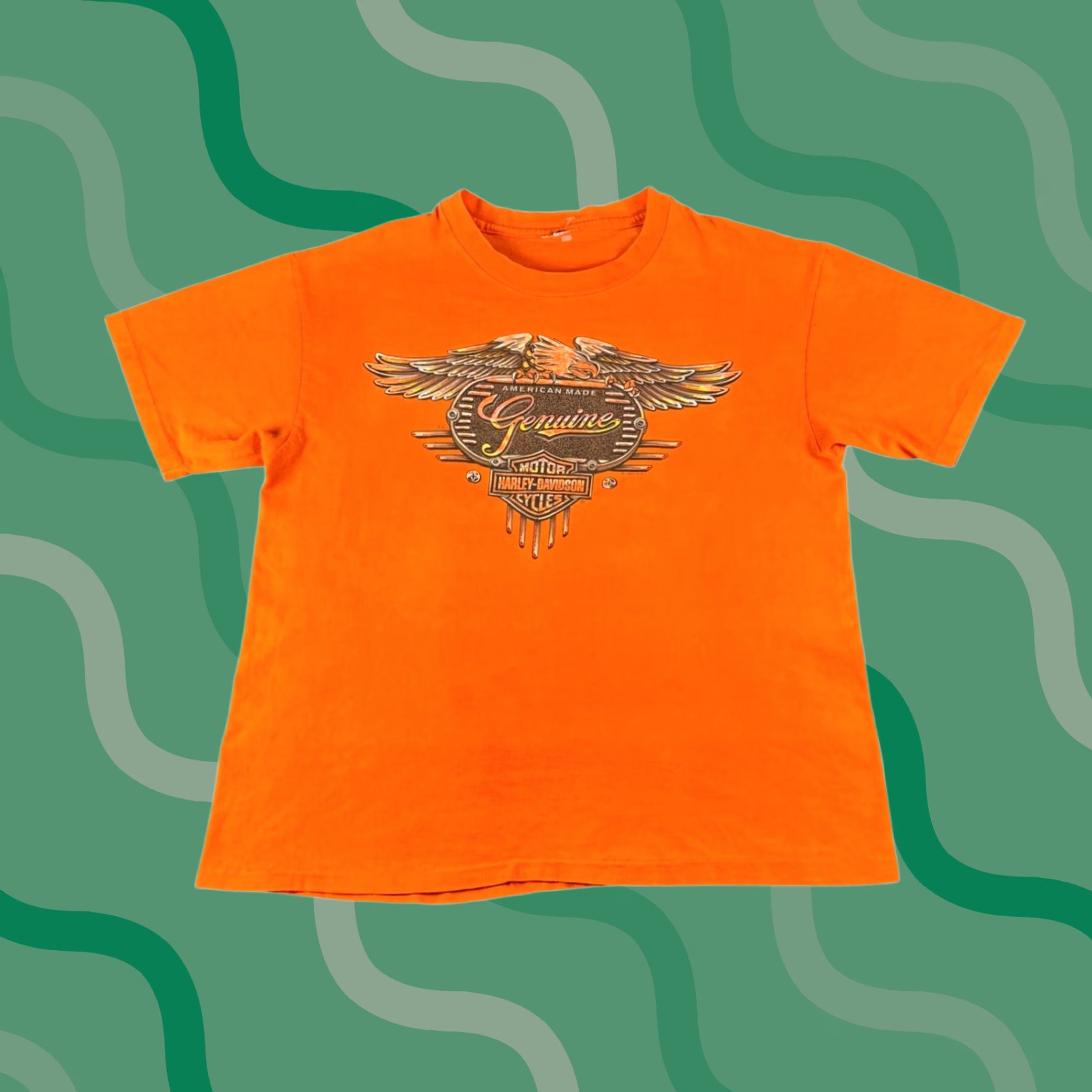 Harley Davidson VINTAGE Harley Davidson Orange Graphic T Shirt Joplin Missouri Cycle Connection M Mens Size US M / EU 48-50 / 2 - 1 Thumbnail